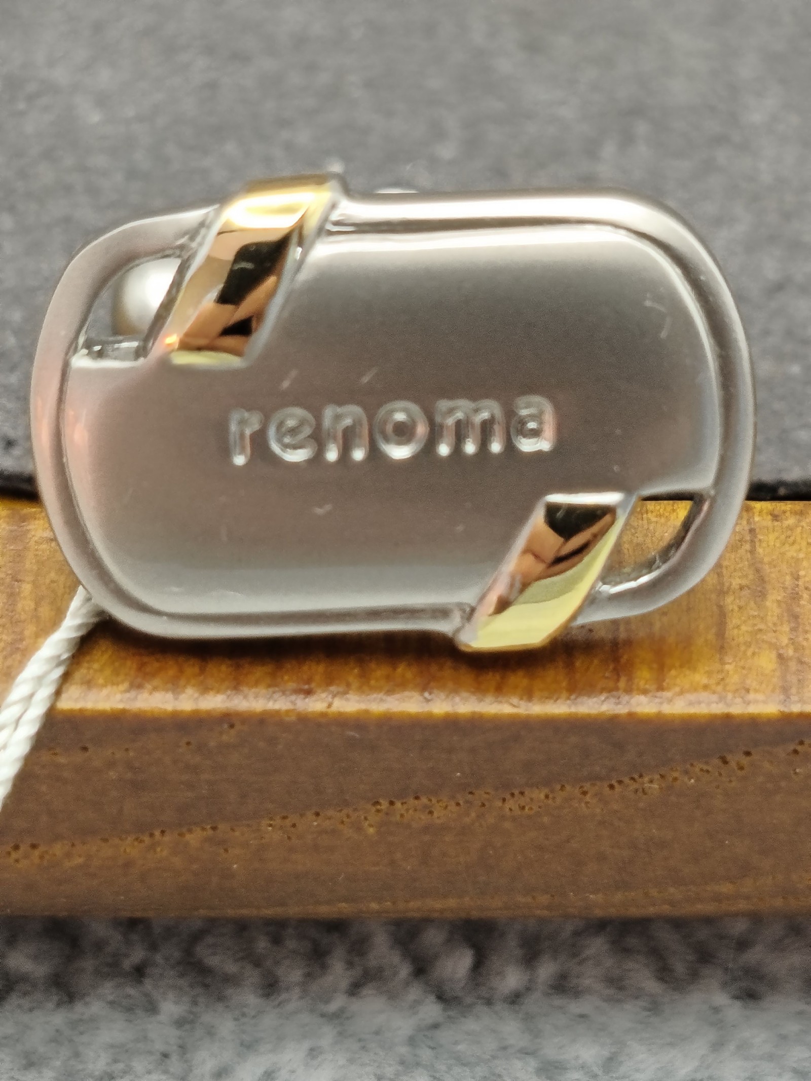 Renoma Men Silver & Gold Cufflinks & Tie Clip Set image 6