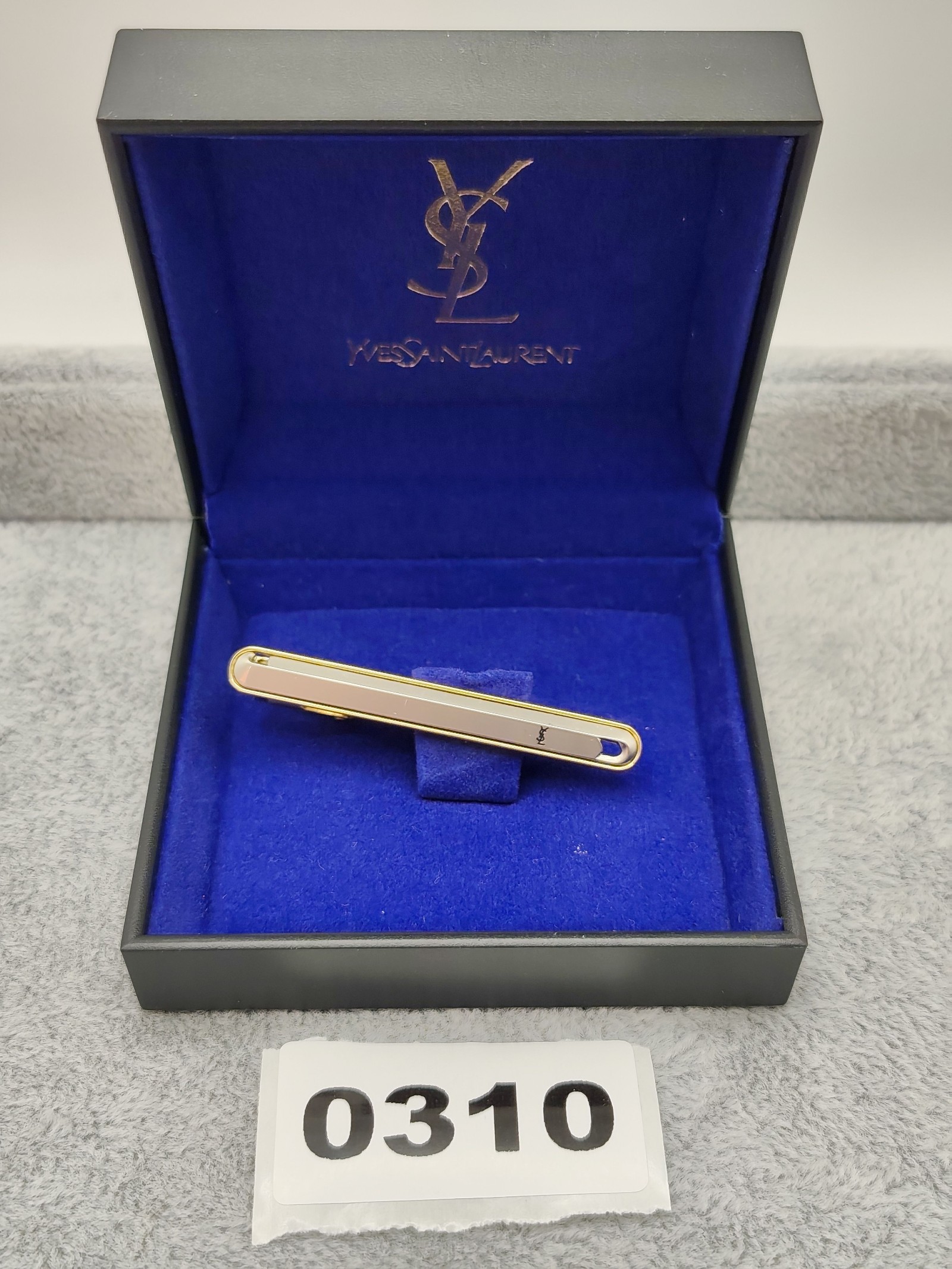 Yves Saint Laurent Gold & silver tone Tie Clip Men's Luxury Accessory