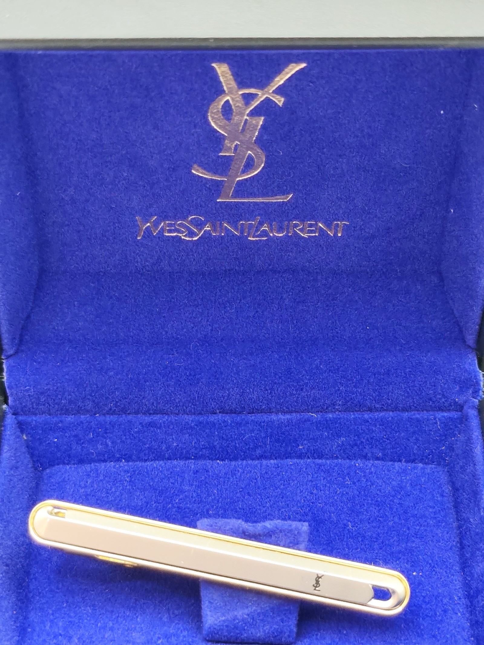 Yves Saint Laurent Gold & silver tone Tie Clip Men's Luxury Accessory image 2