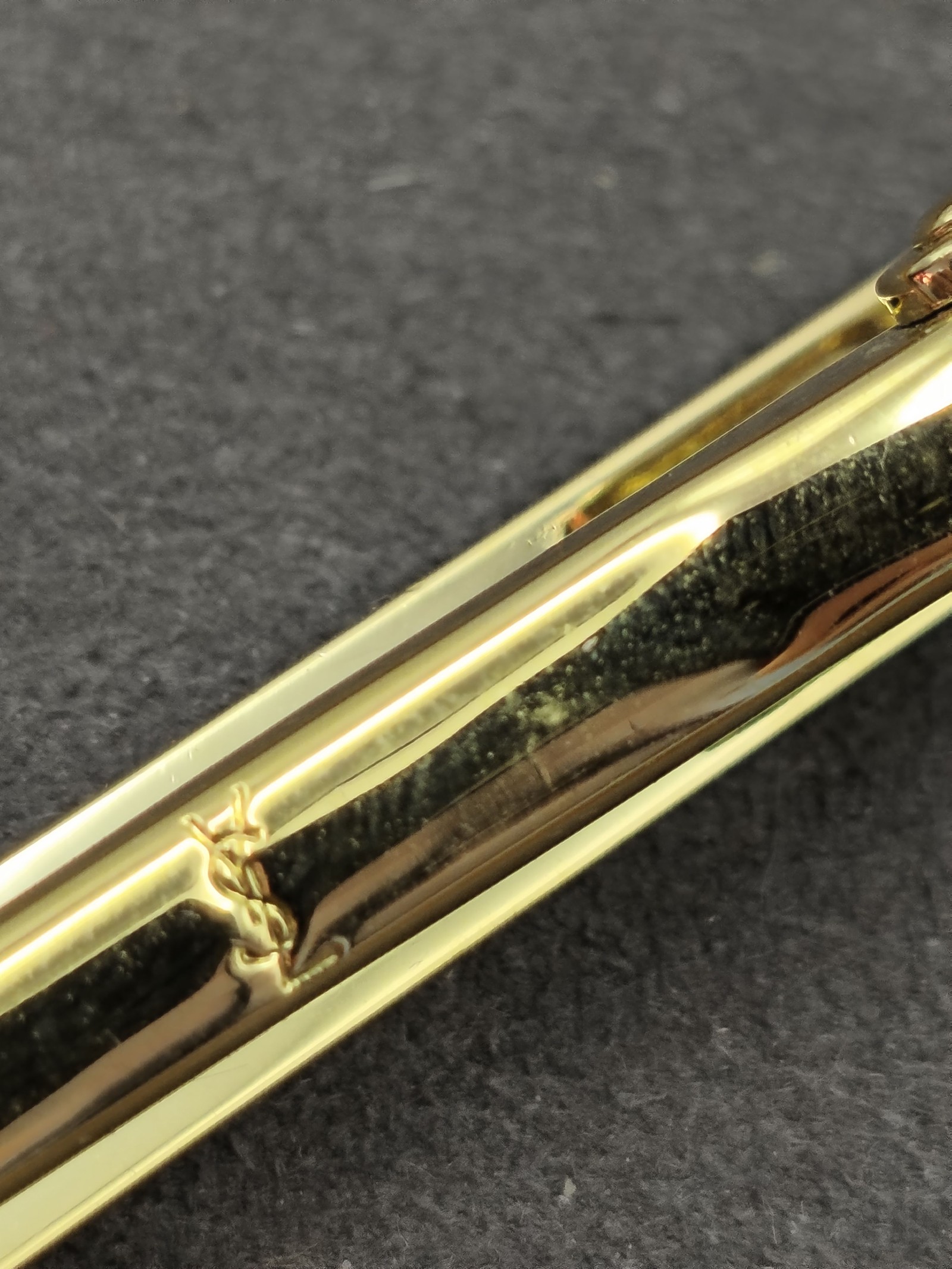 Yves Saint Laurent Gold & silver tone Tie Clip Men's Luxury Accessory image 9