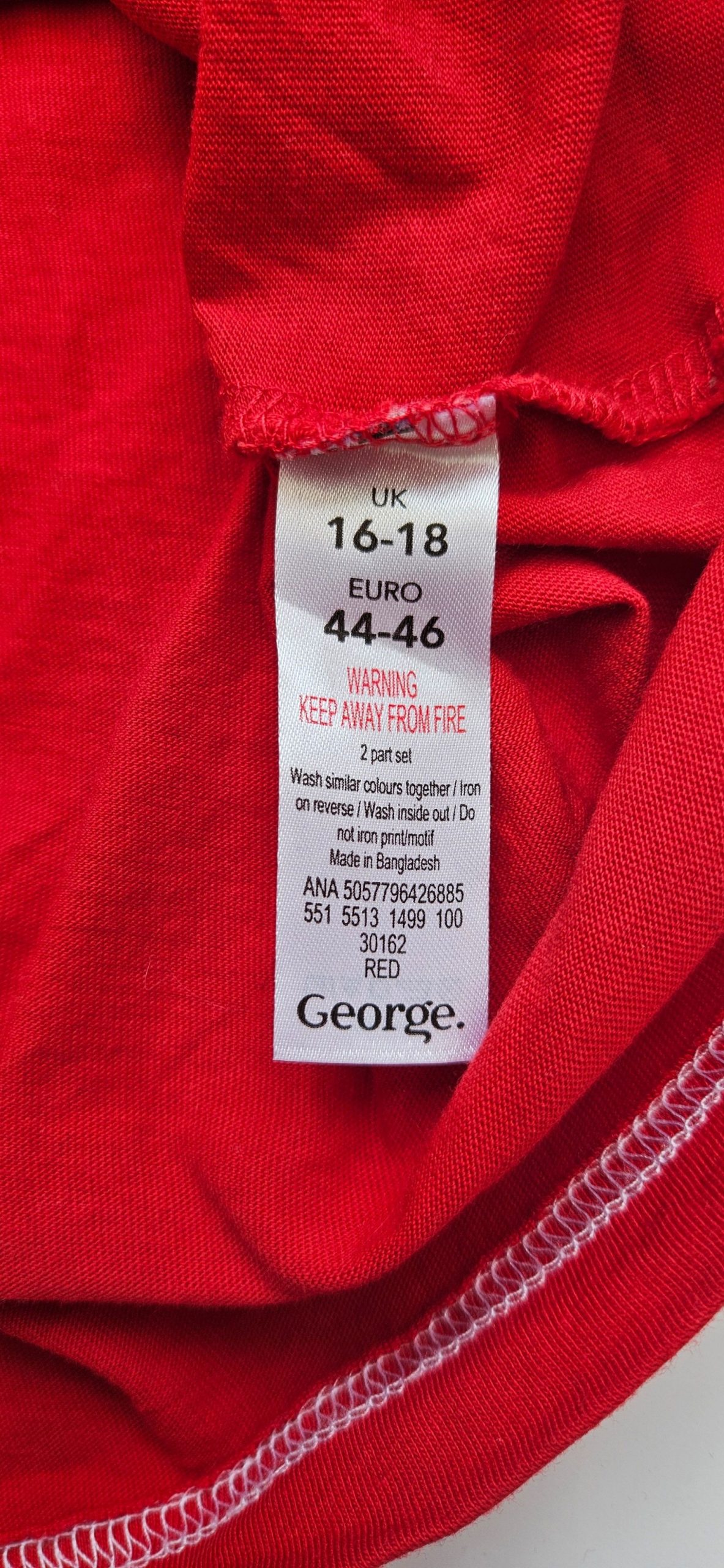 George Red Mummy Claus Cotton T-Shirt UK 16-18 image 3