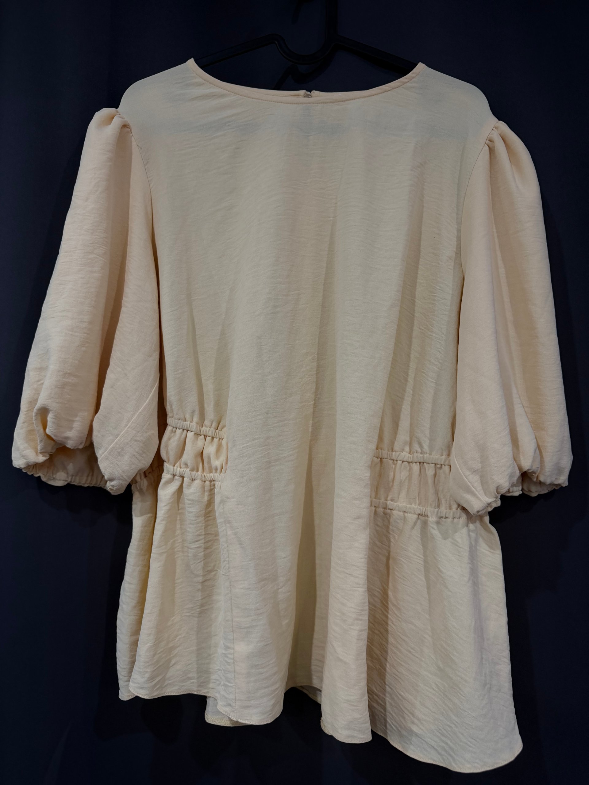 simply be. Women's Beige Puff Sleeve Peplum Blouse UK 18 image 2