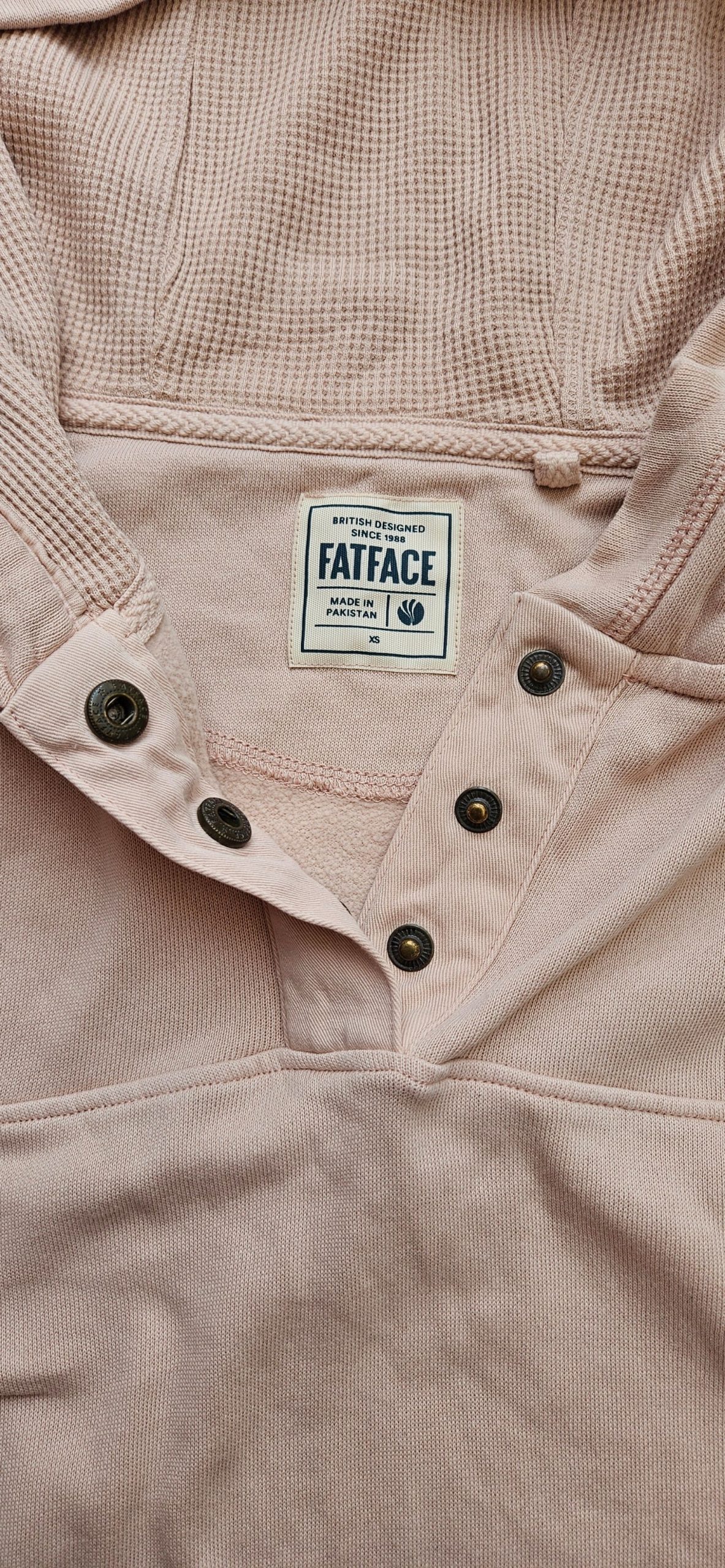 FatFace Women Beige Hoodie XS Snap Button image 6