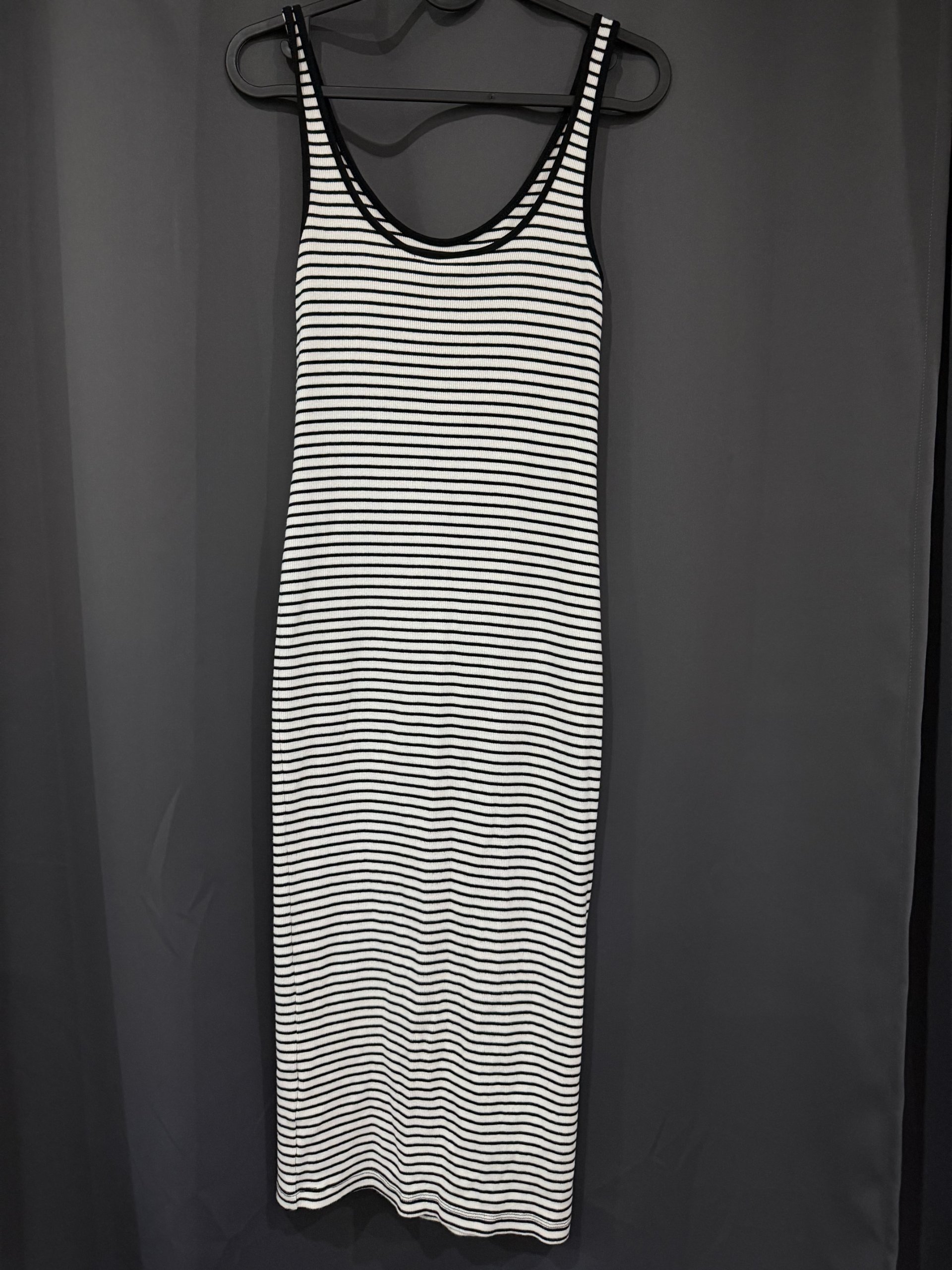 Striped Black & White Sleeveless Dress Small image 3