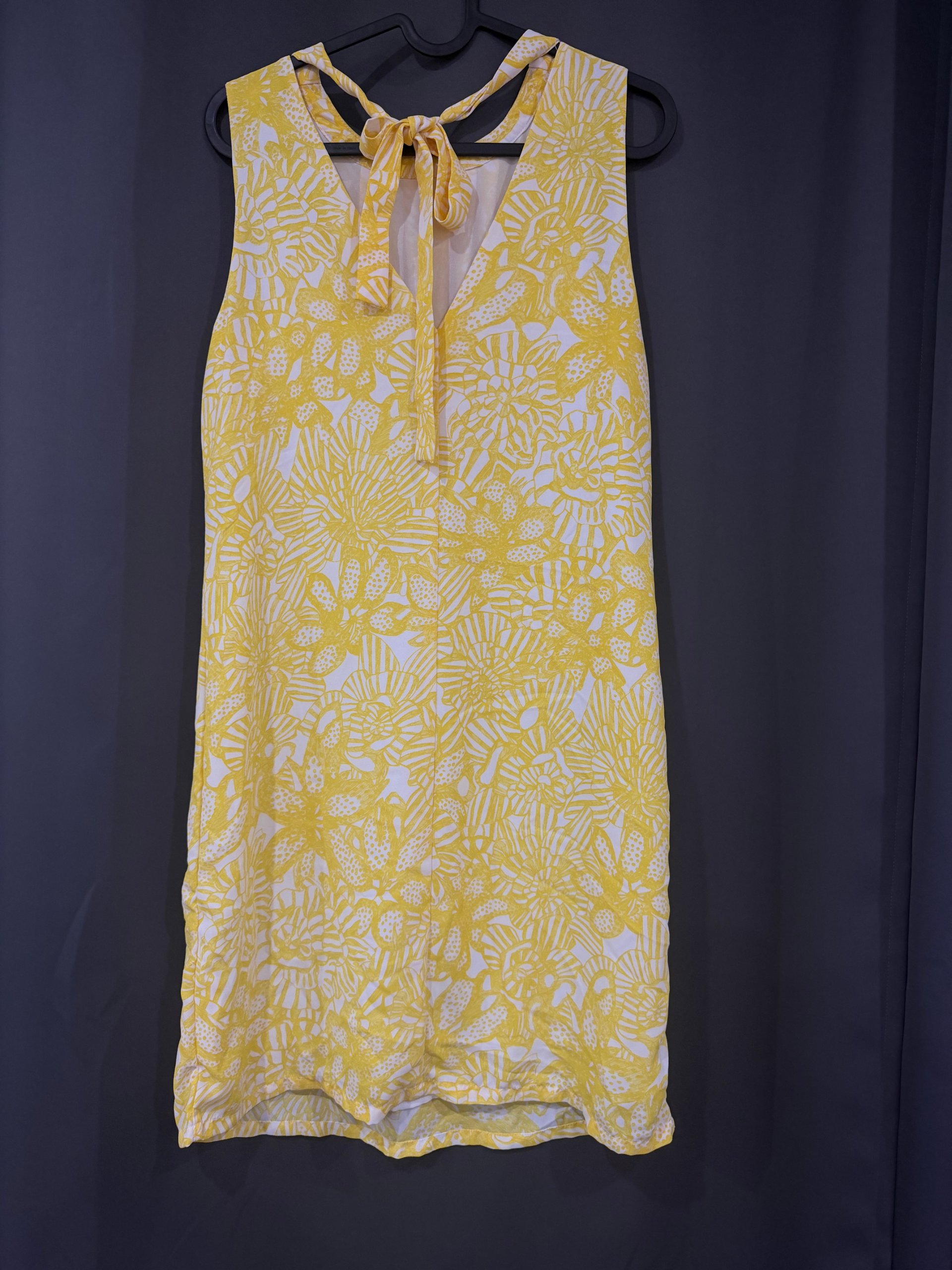 H&M Yellow & White Floral Sleeveless Dress US 8 image 2