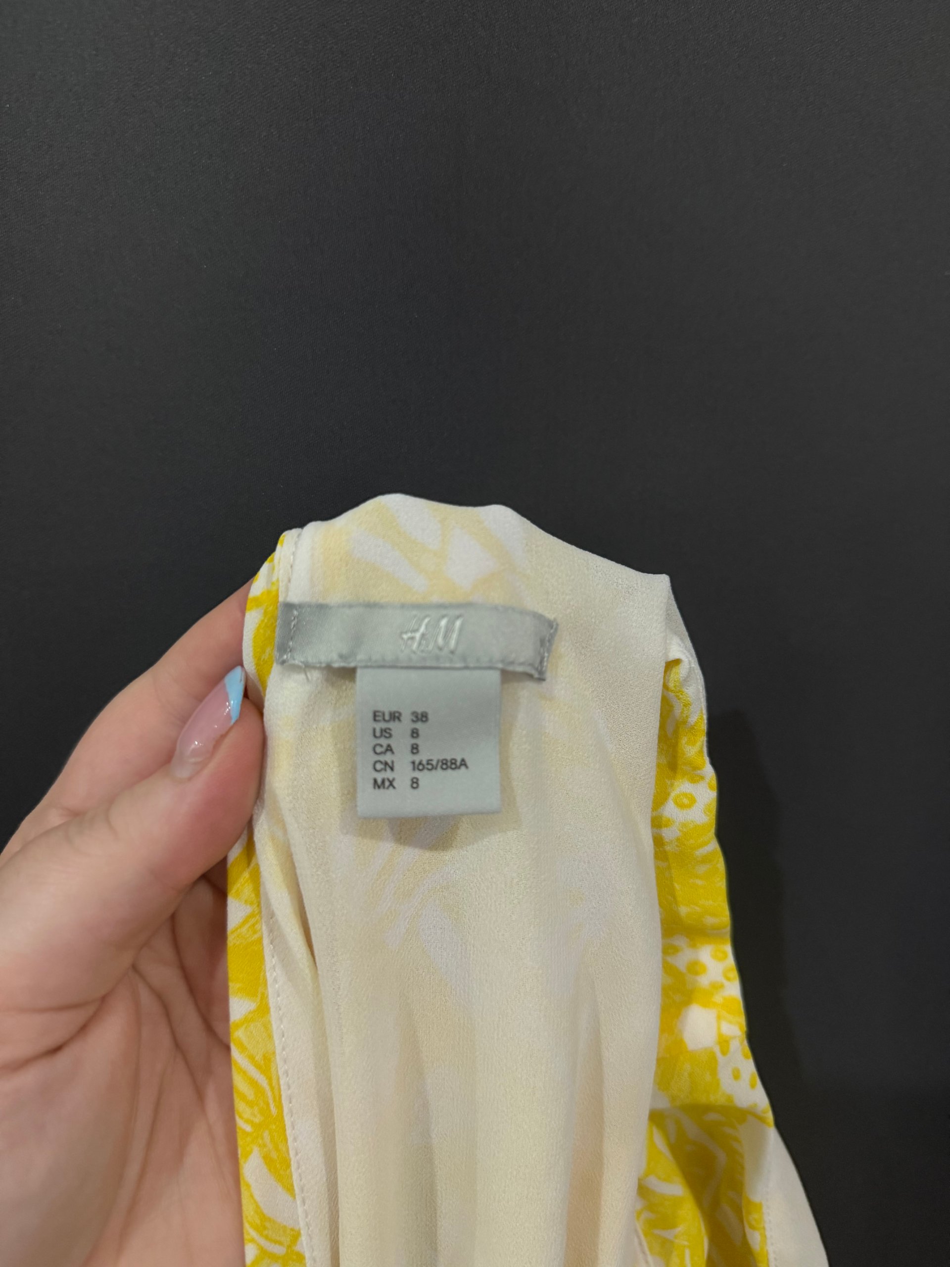 H&M Yellow & White Floral Sleeveless Dress US 8 image 4