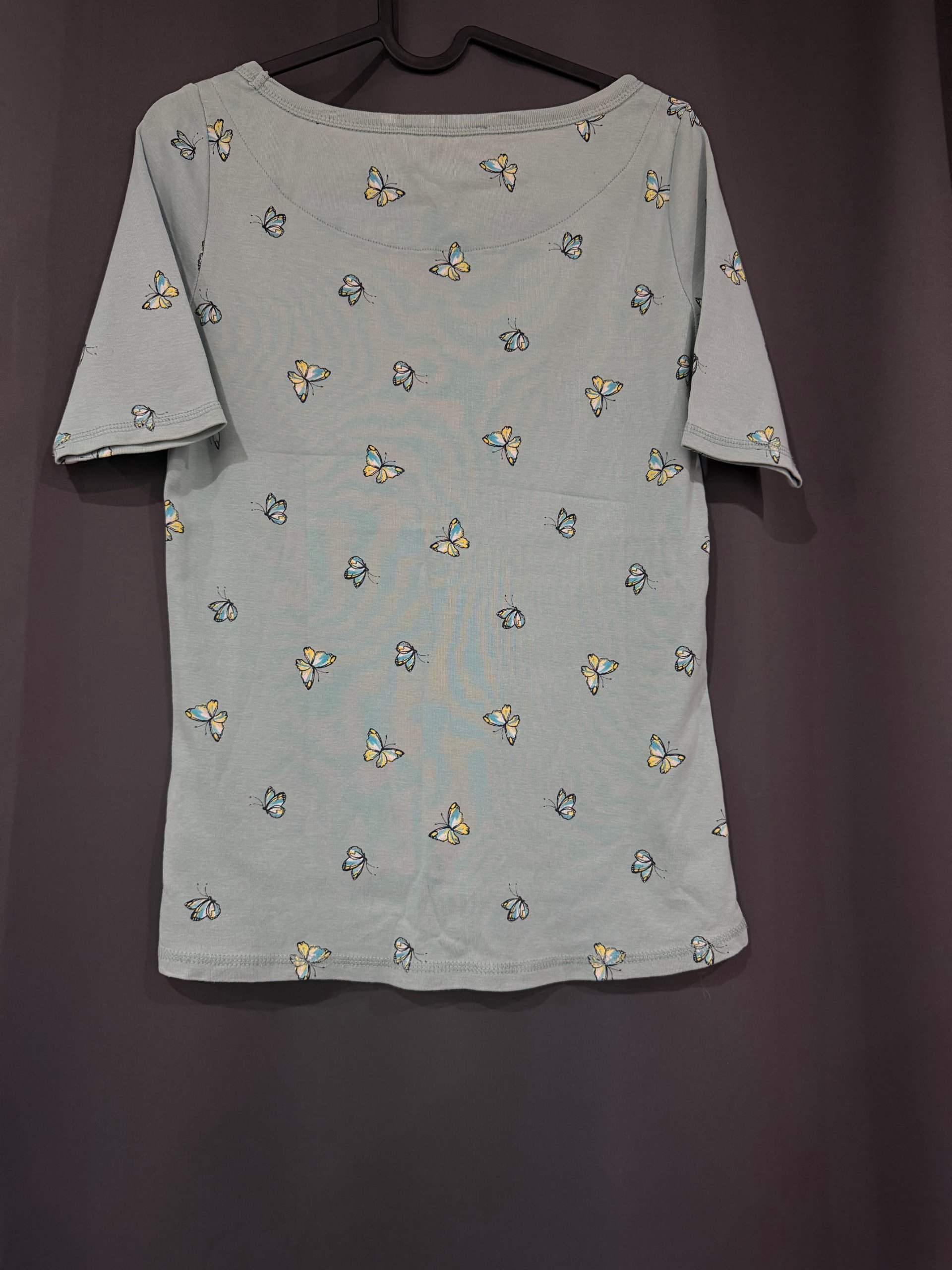 M&S Collection Women's Grey Butterfly Print T-Shirt Small image 3
