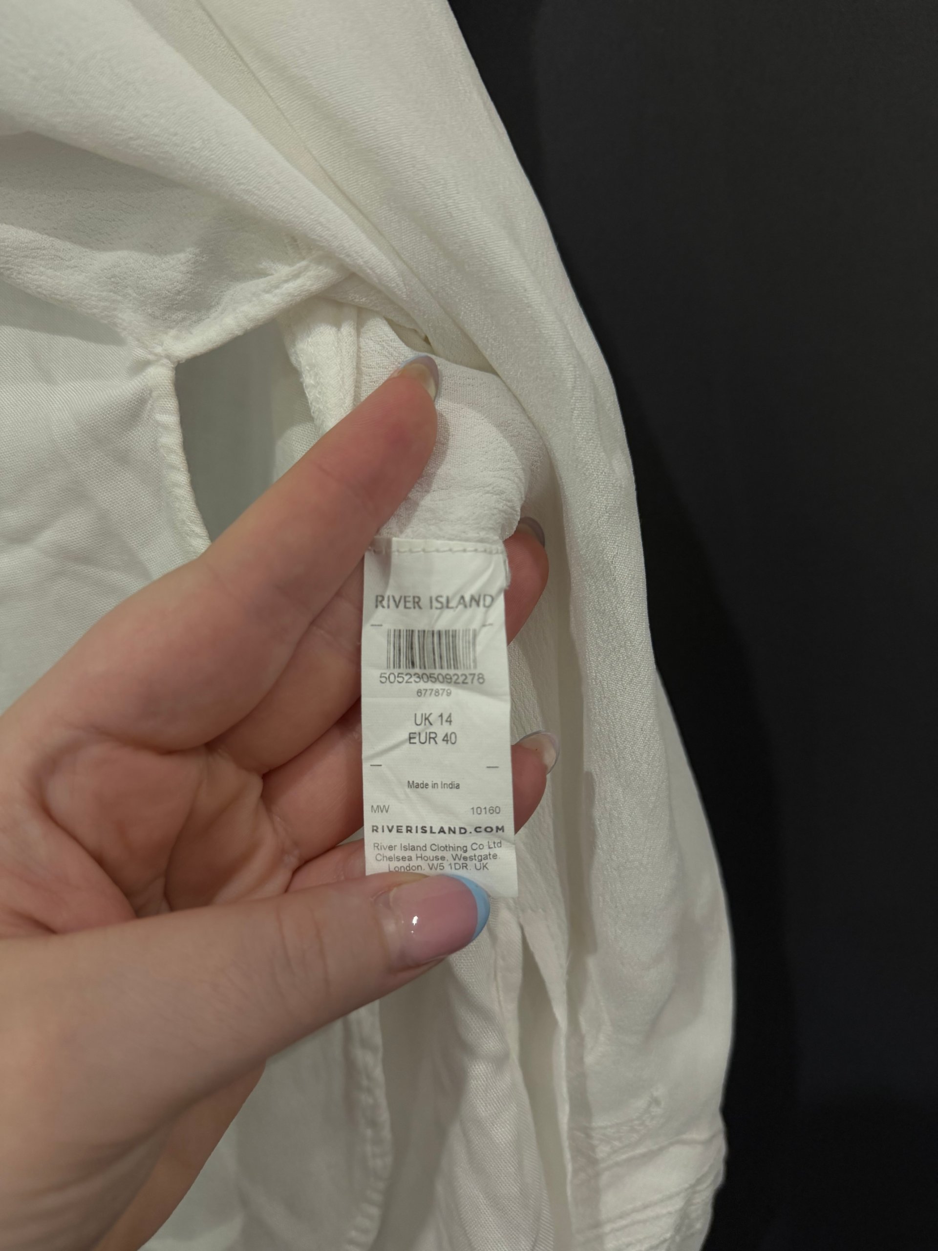 River Island Women's White Sleeveless Embroidered Blouse UK 14 image 3