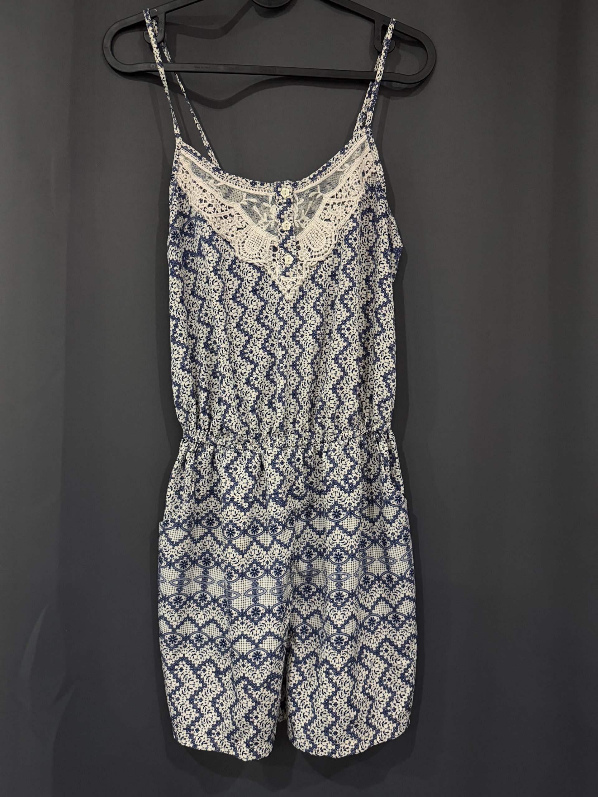 Atmosphere Women's Navy & White Printed Playsuit UK 10