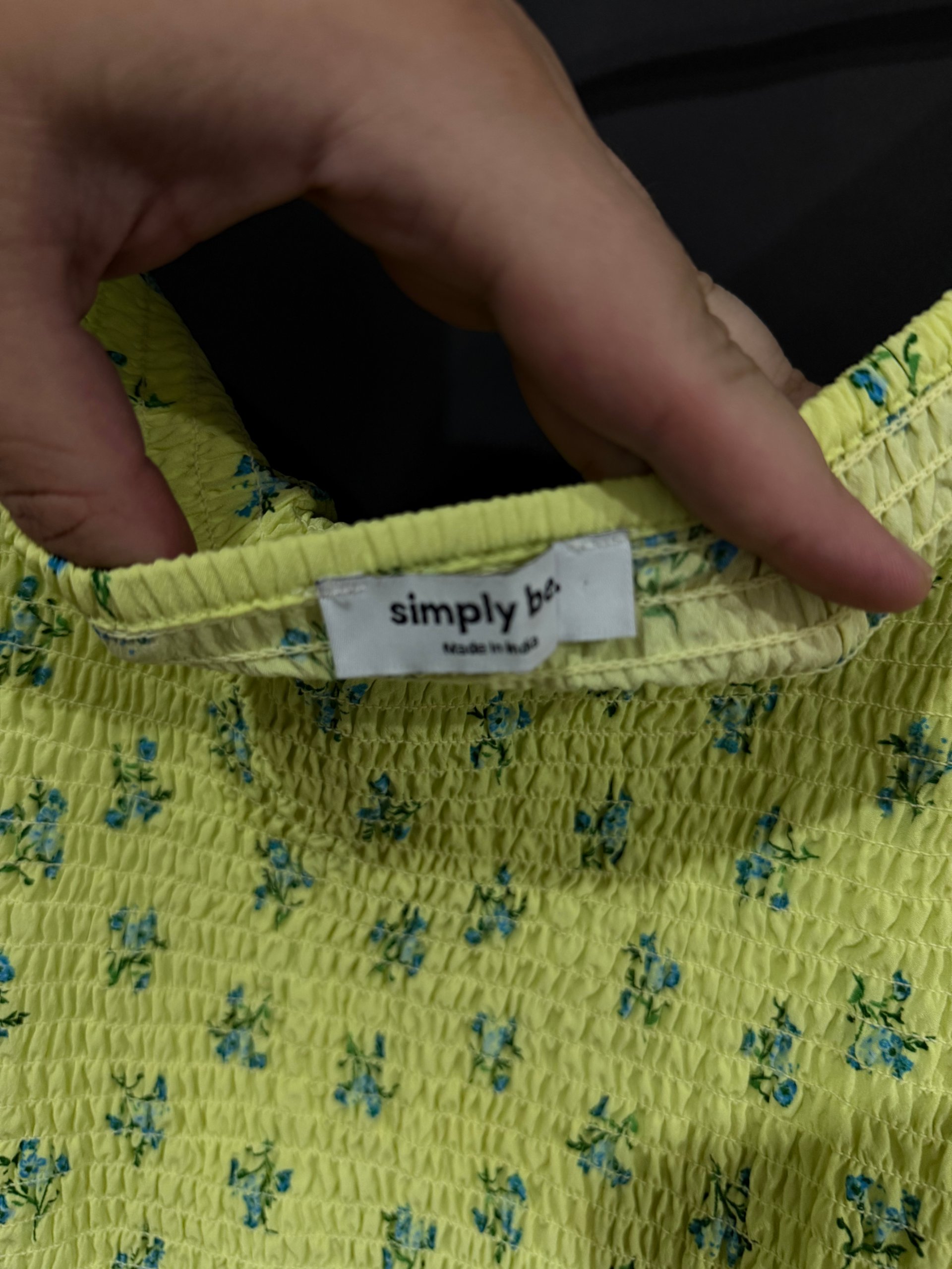 Simply Be Women's Lime Green & Blue Floral Peplum Top Large image 3