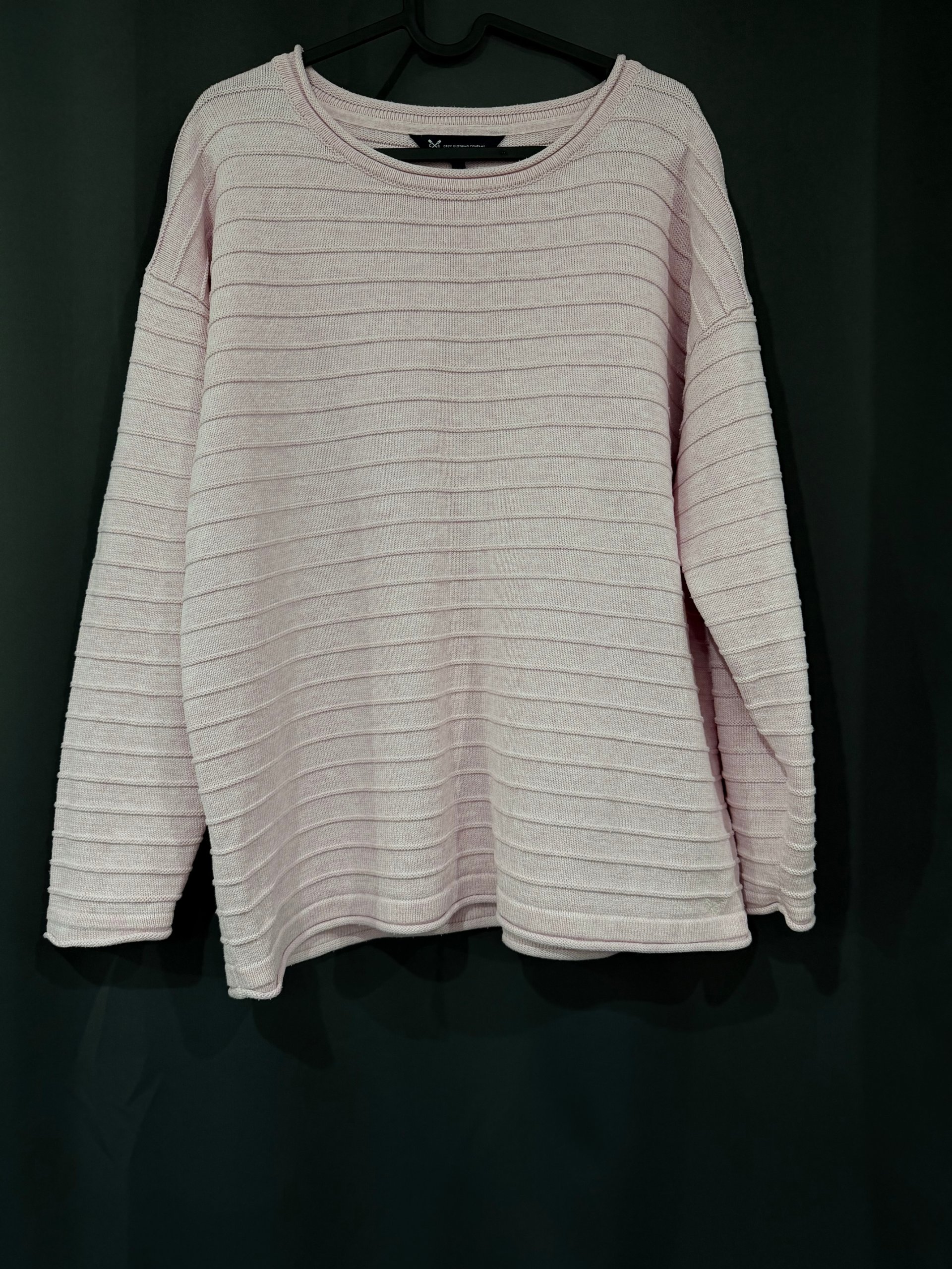 Crew Clothing Company Women's Pink Knit Jumper Size 16 Cotton Acrylic