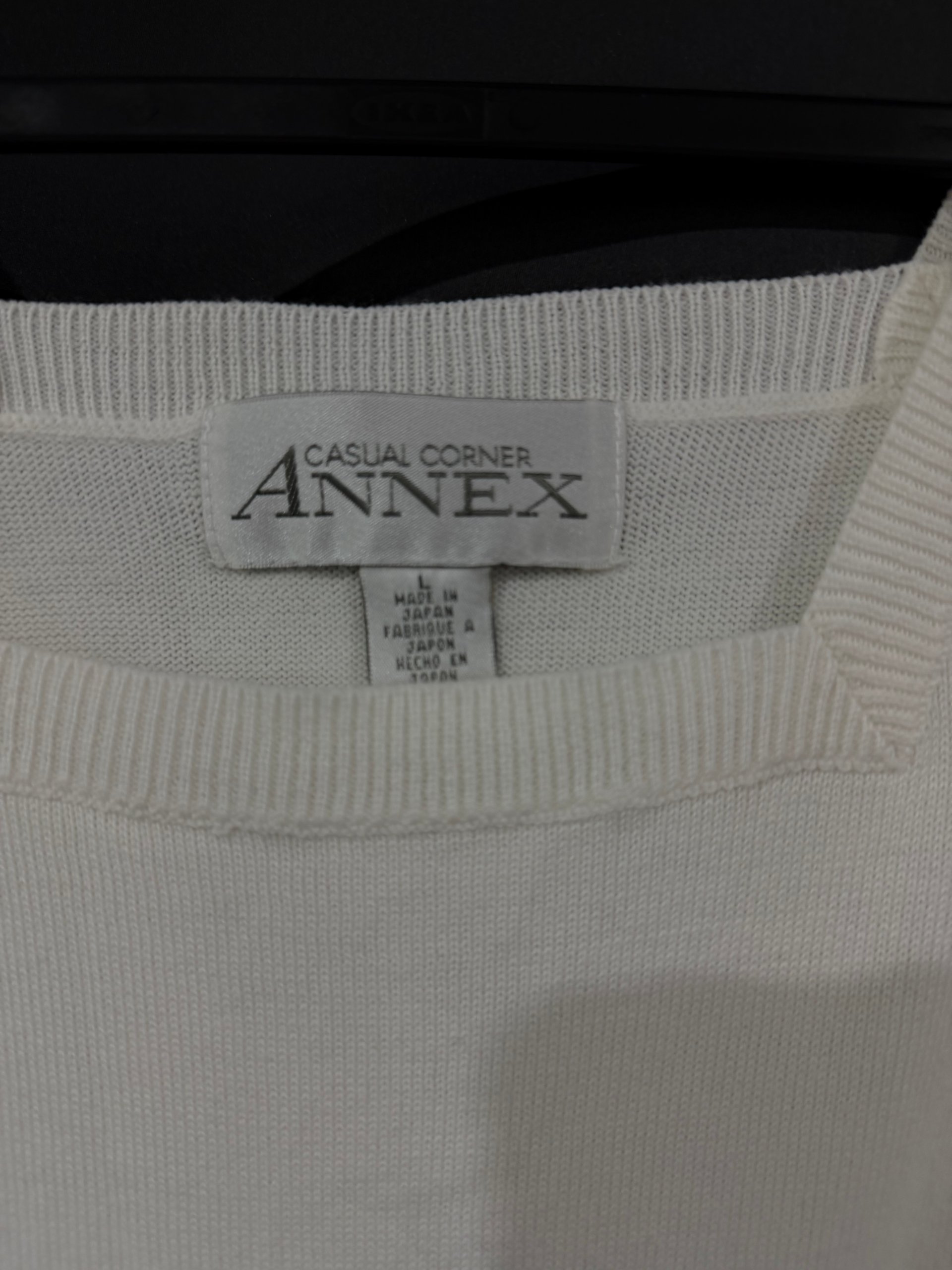 Annex White Cotton & Acrylic Knit Tank Top Large Casual Corner image 2