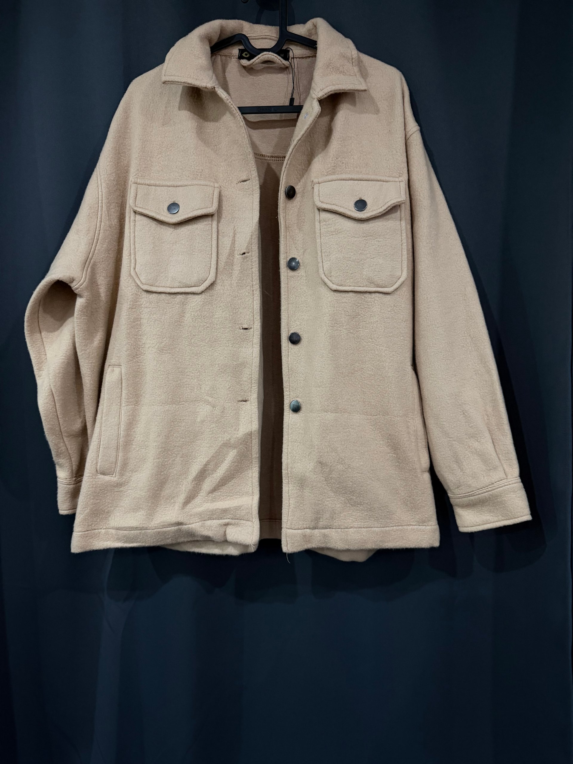 I Saw It First Women's Beige Button-Up Shirt Jacket Medium
