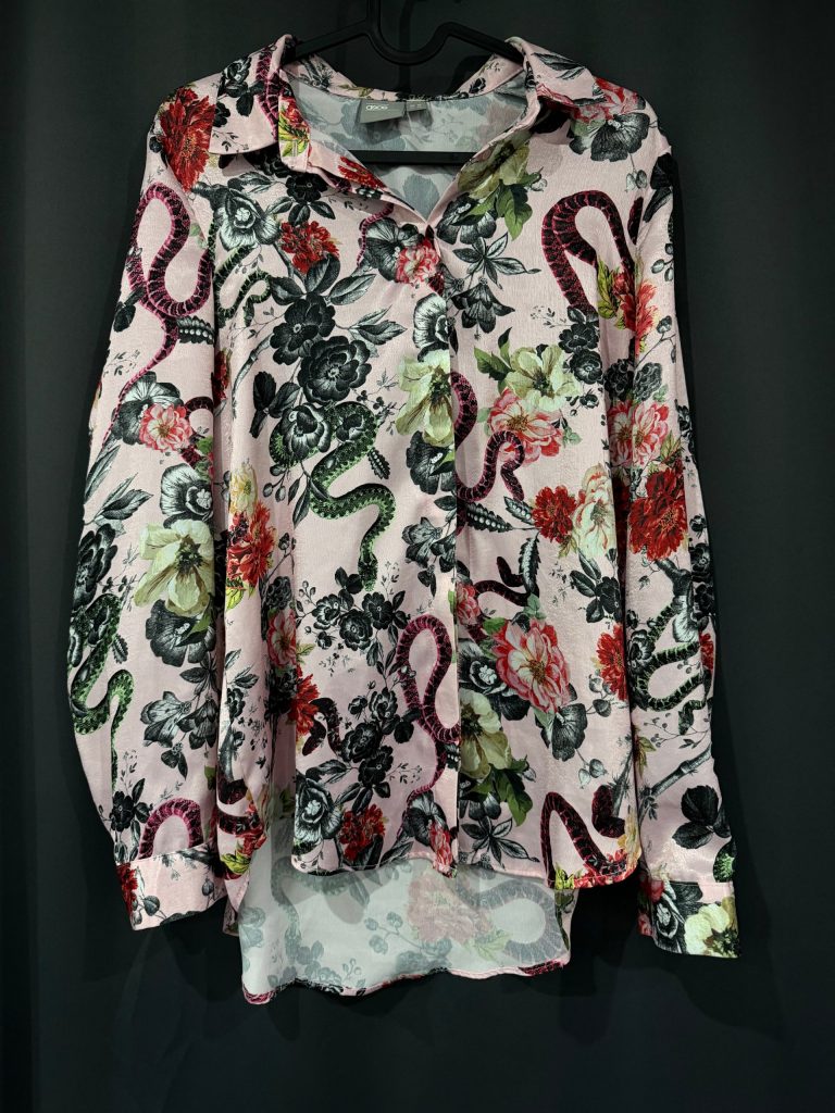 ASOS Pink Floral & Snake Print Shirt UK 10