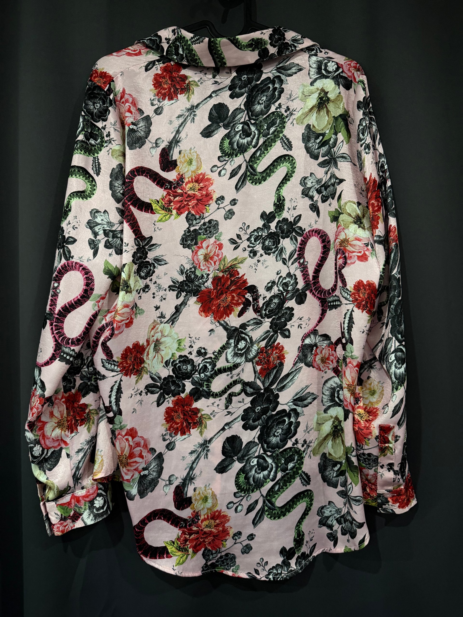 ASOS Pink Floral & Snake Print Shirt UK 10 image 2