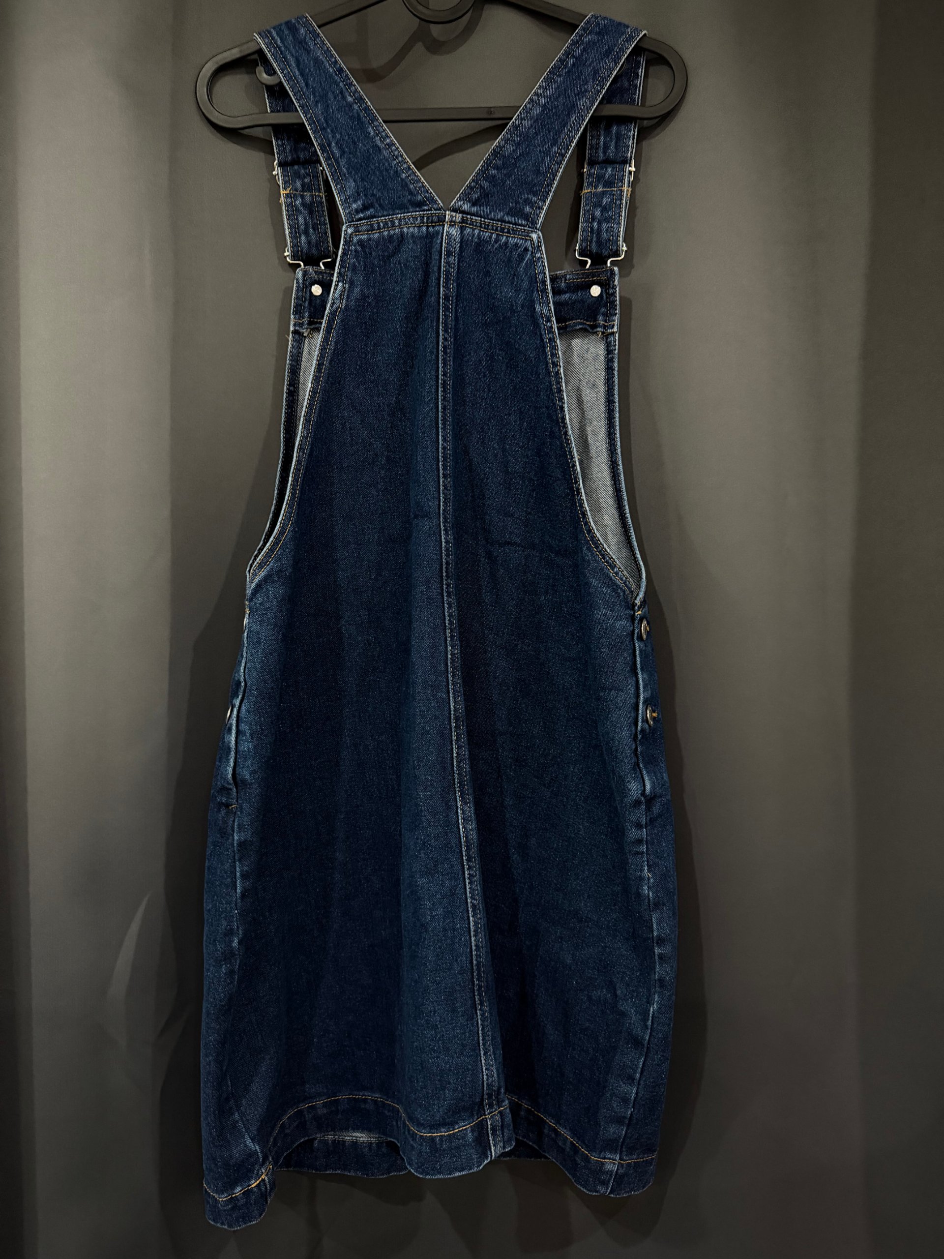 George Dark Blue Denim Pinafore Dress UK 14 image 3
