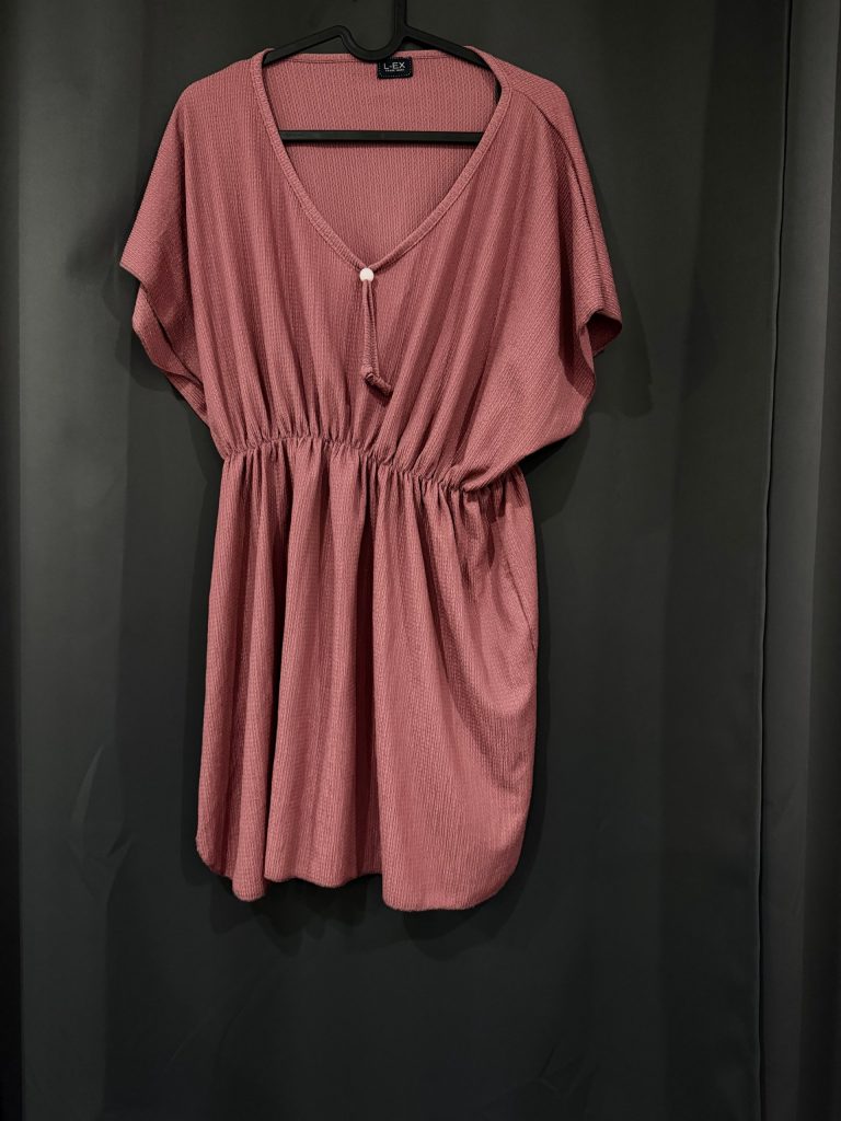 L-EX Mauve Elastic Waist Dress One Size Cotton & Viscose