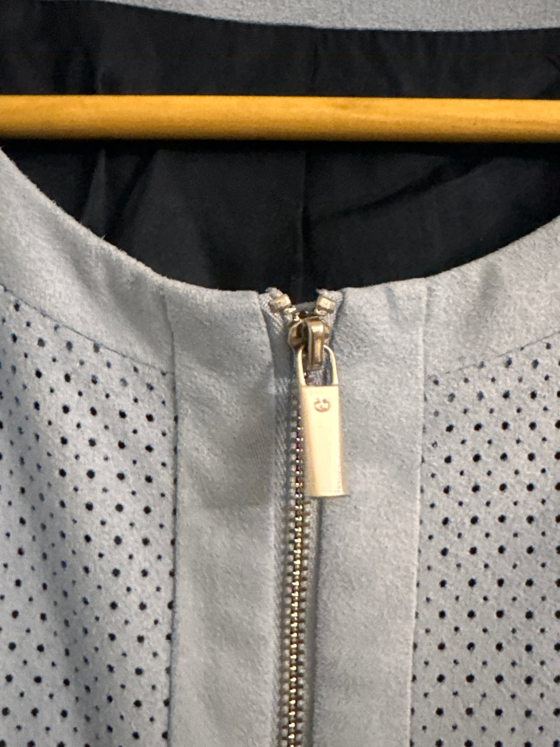 Gerry Weber Blue Faux Suede Perforated Zip Jacket Medium - 3125 image 10