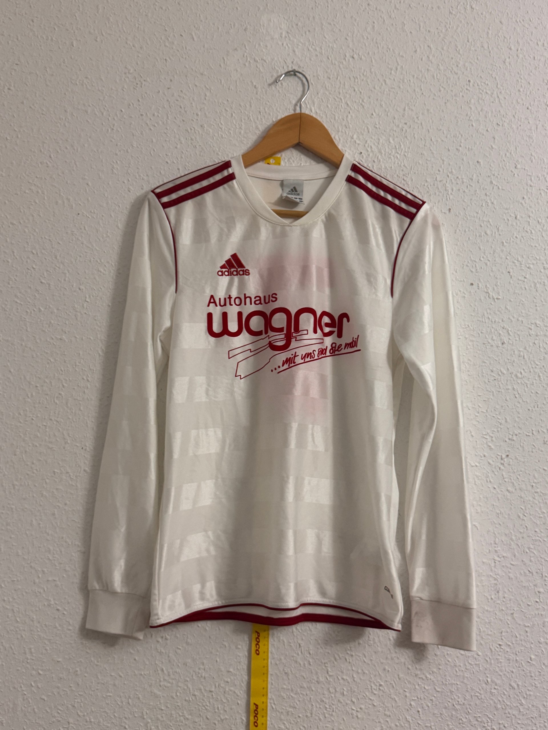 Adidas White & Red Long Sleeve Football Shirt Small - 3120 image 2