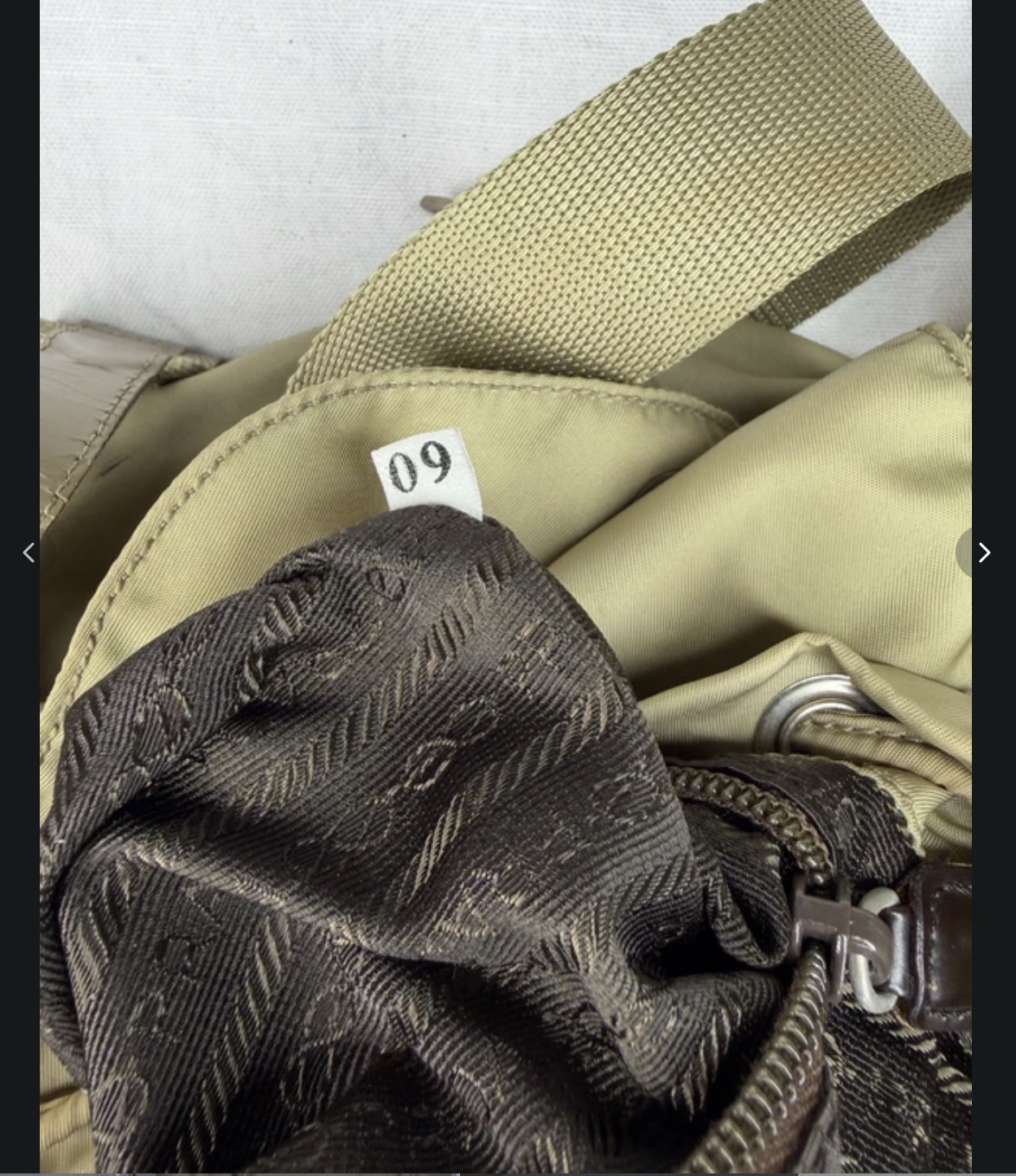 Prada Beige Nylon Backpack Drawstring Closure image 4