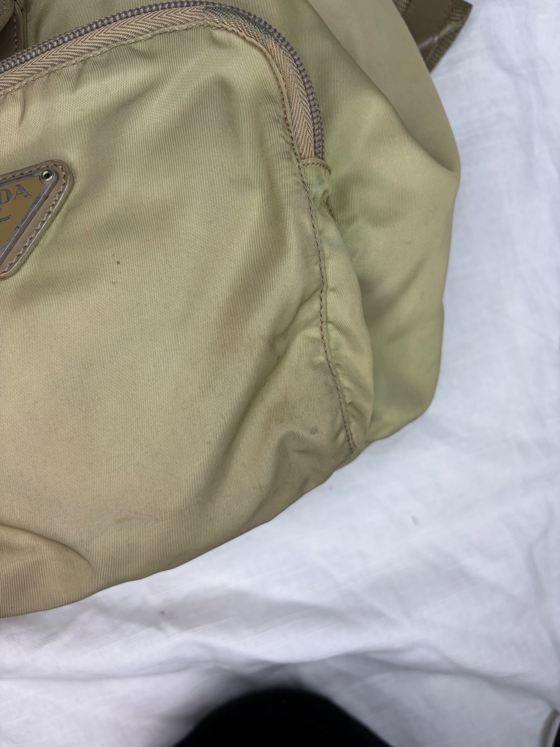 Prada Beige Nylon Backpack Drawstring Closure image 8