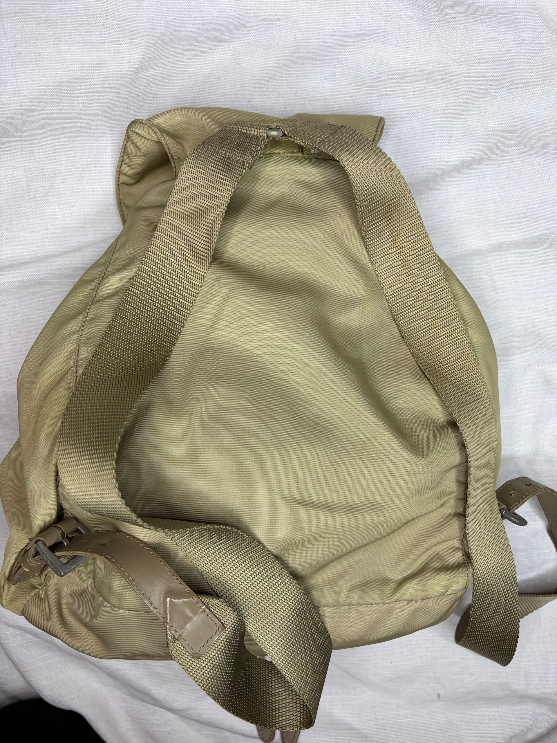 Prada Beige Nylon Backpack Drawstring Closure image 10
