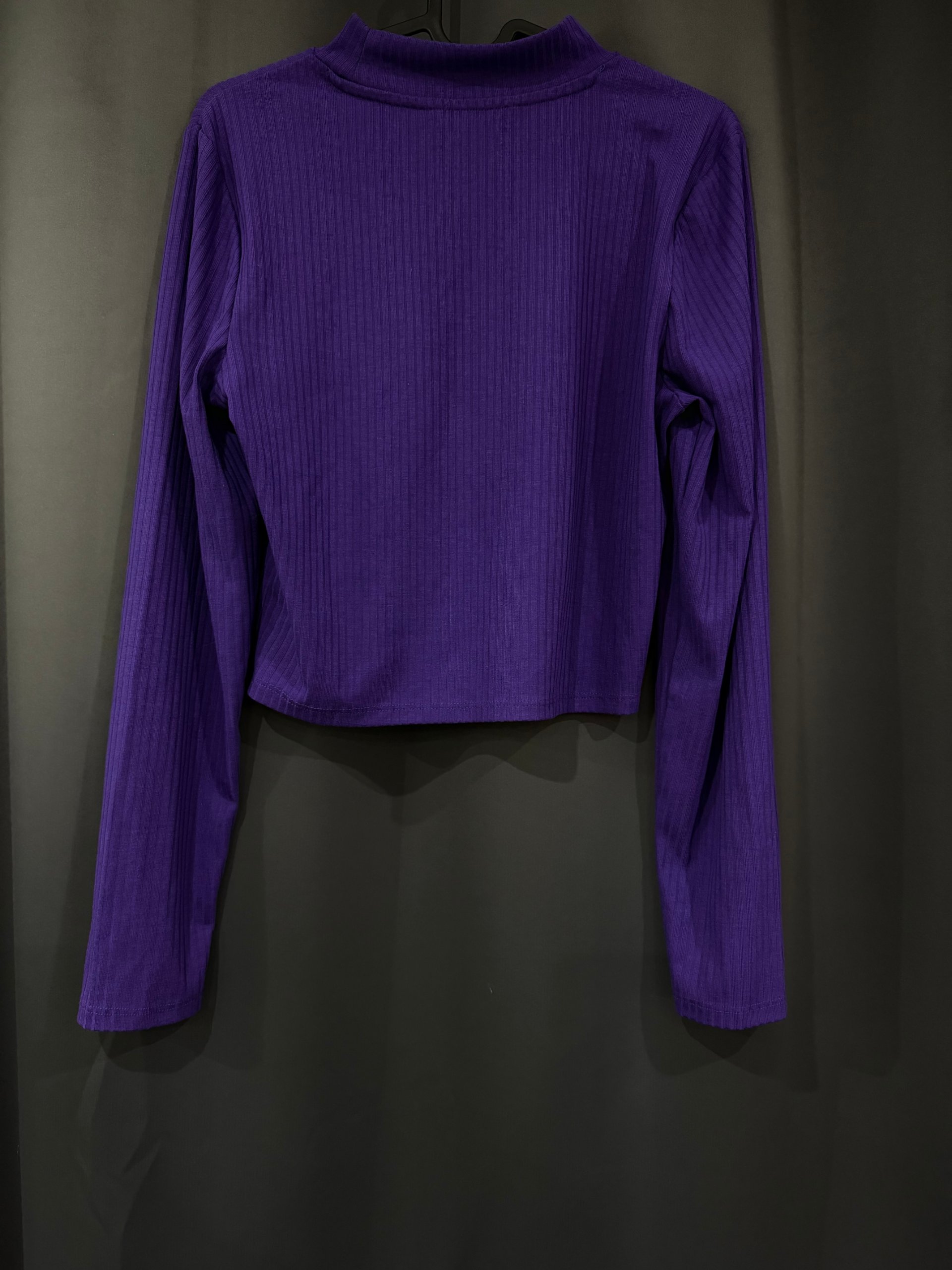 Primark Women's Purple Ribbed Long Sleeve Top Large image 2