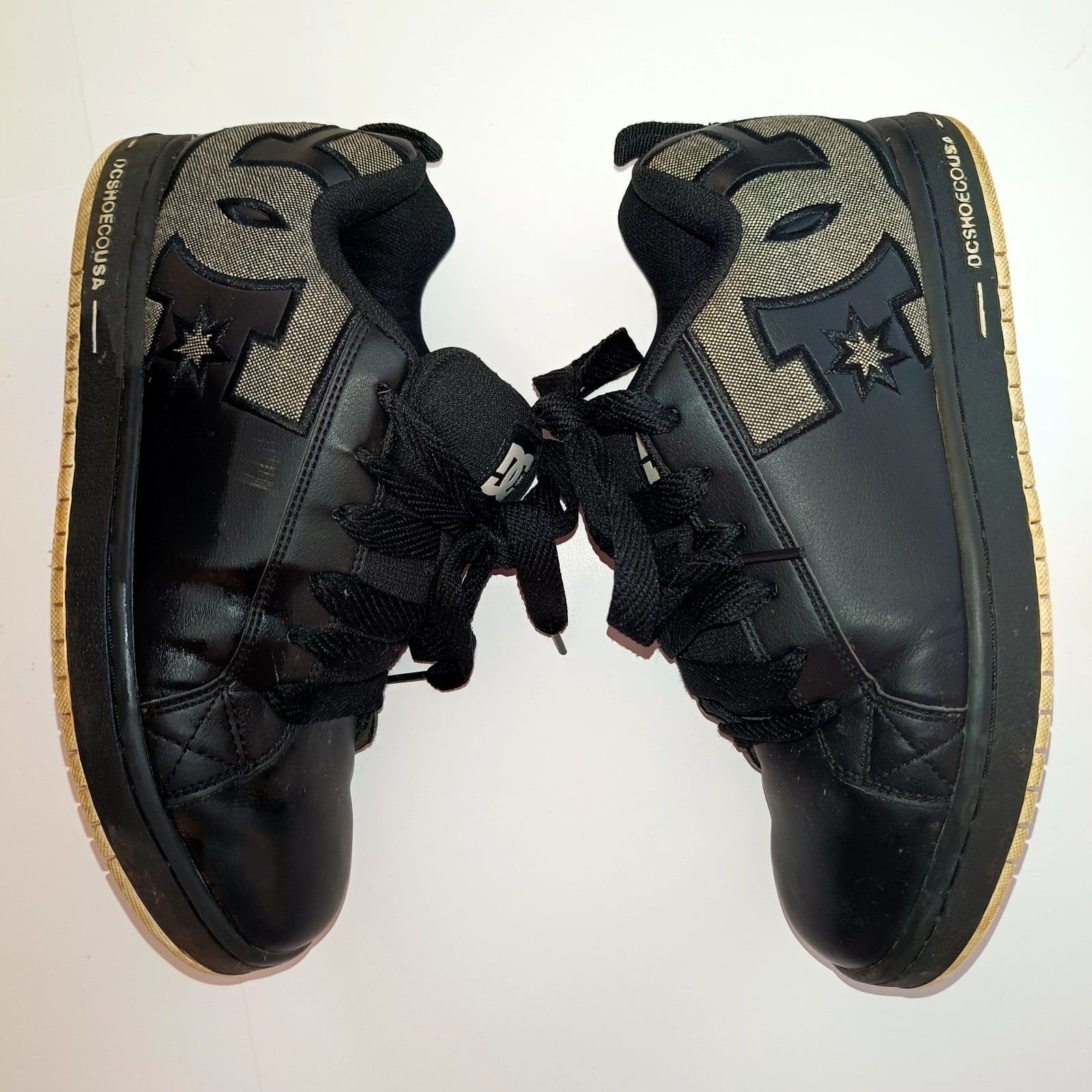 DC Black & Grey Skate Shoes US 12 Leather & Textile