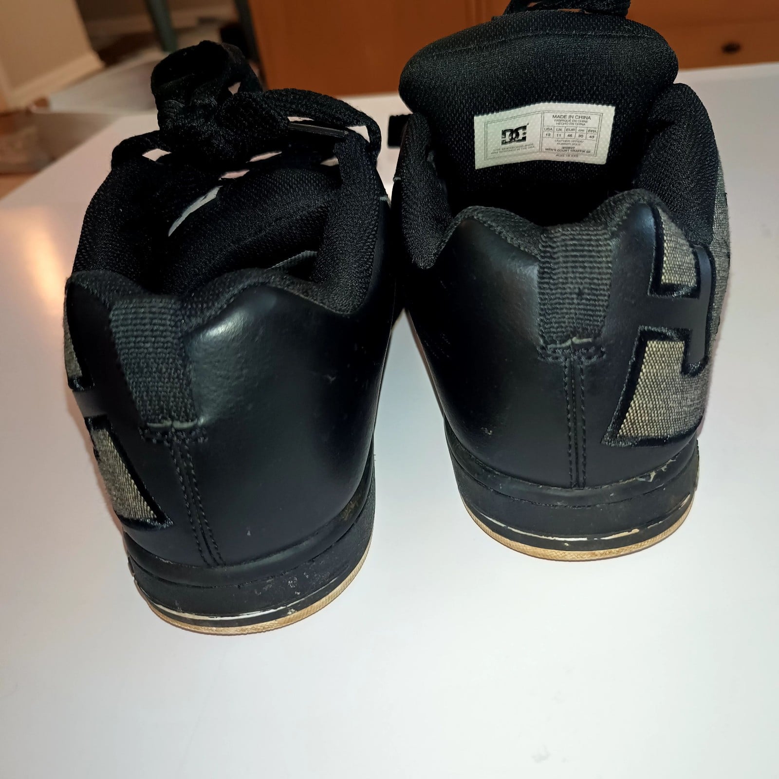 DC Black & Grey Skate Shoes US 12 Leather & Textile image 5
