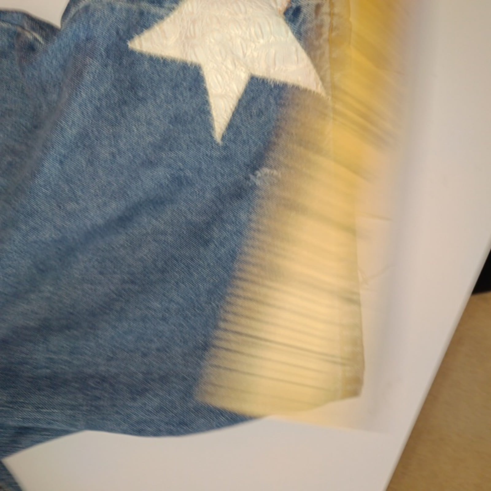 Levi's Blue Denim Star Applique Shorts 34 Cotton image 8
