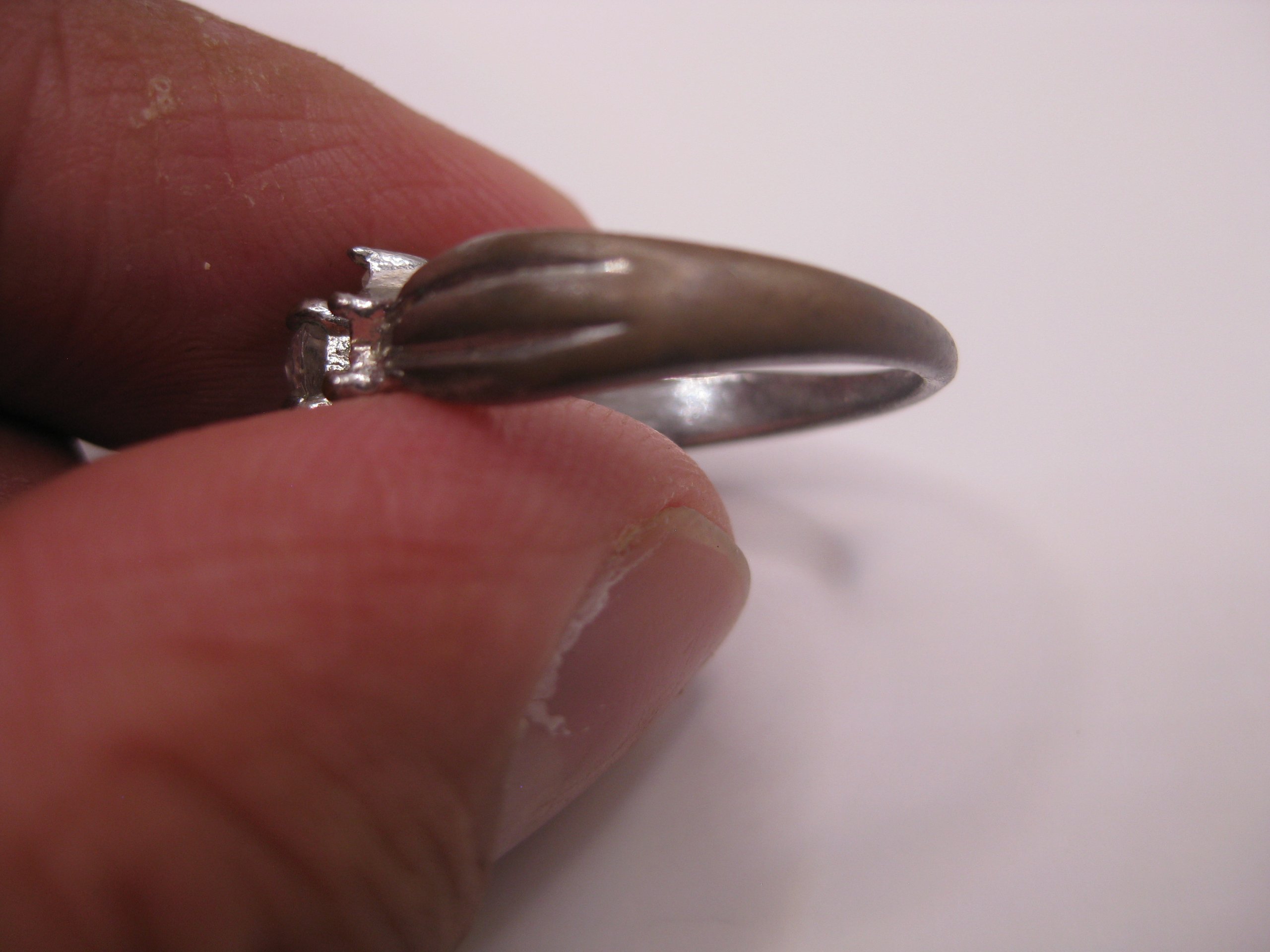Vintage Silver Tone Crystal Flower Ring Small image 8