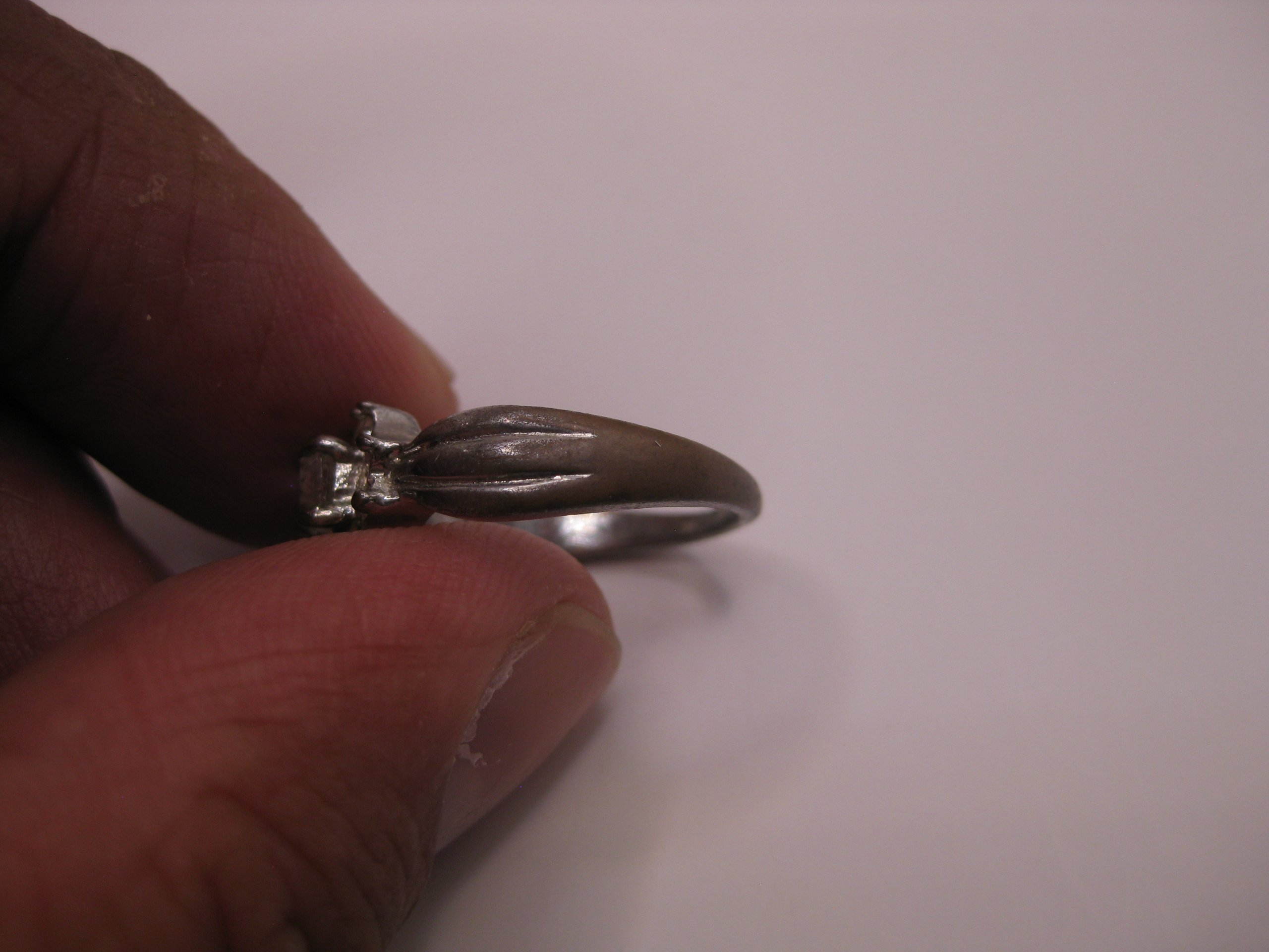 Vintage Silver Tone Crystal Flower Ring Small image 9