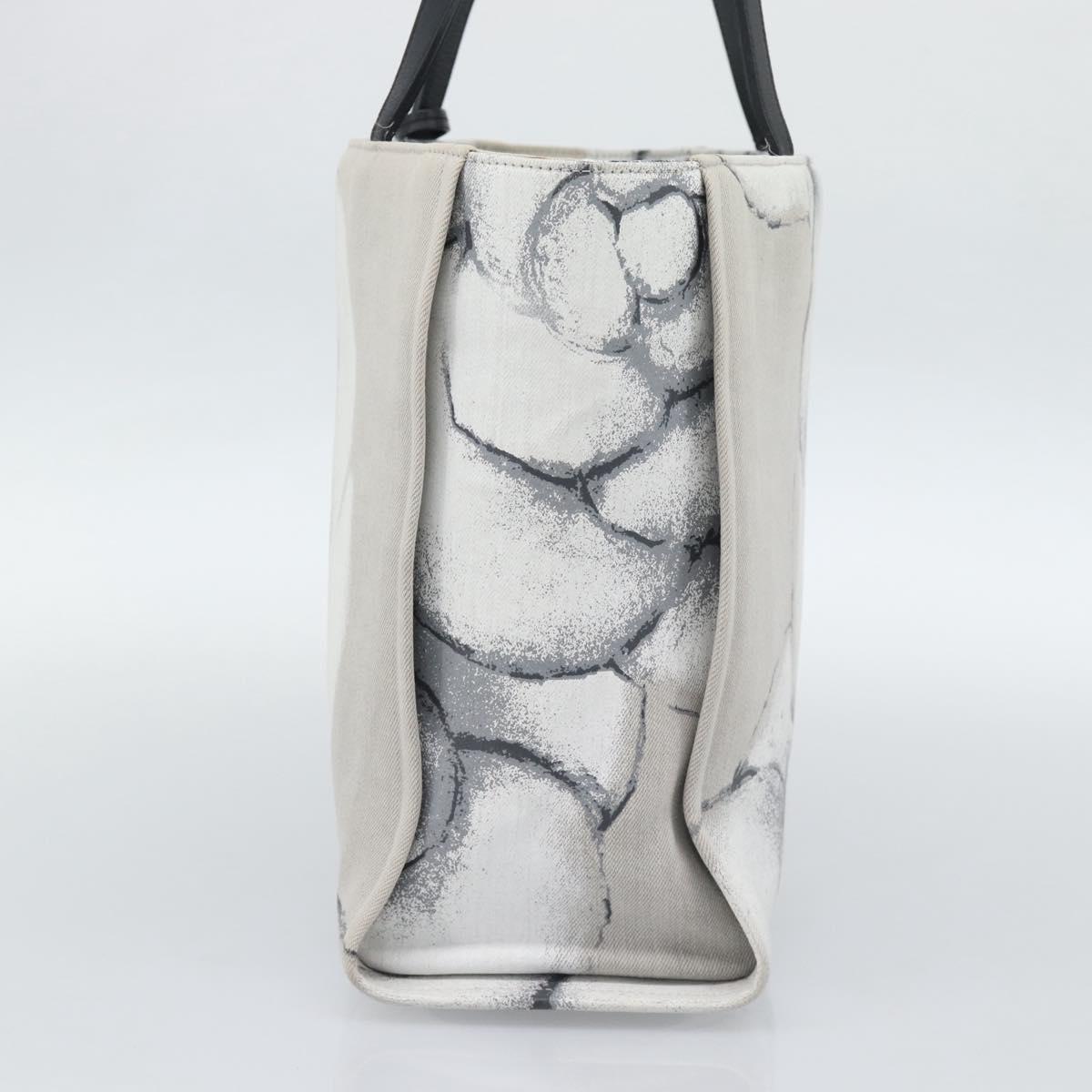 CHANEL Camelia Tote Bag Canvas White Silver CC Auth 190607V image 4