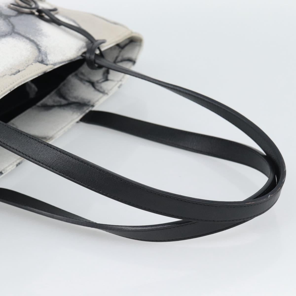 CHANEL Camelia Tote Bag Canvas White Silver CC Auth 190607V image 7
