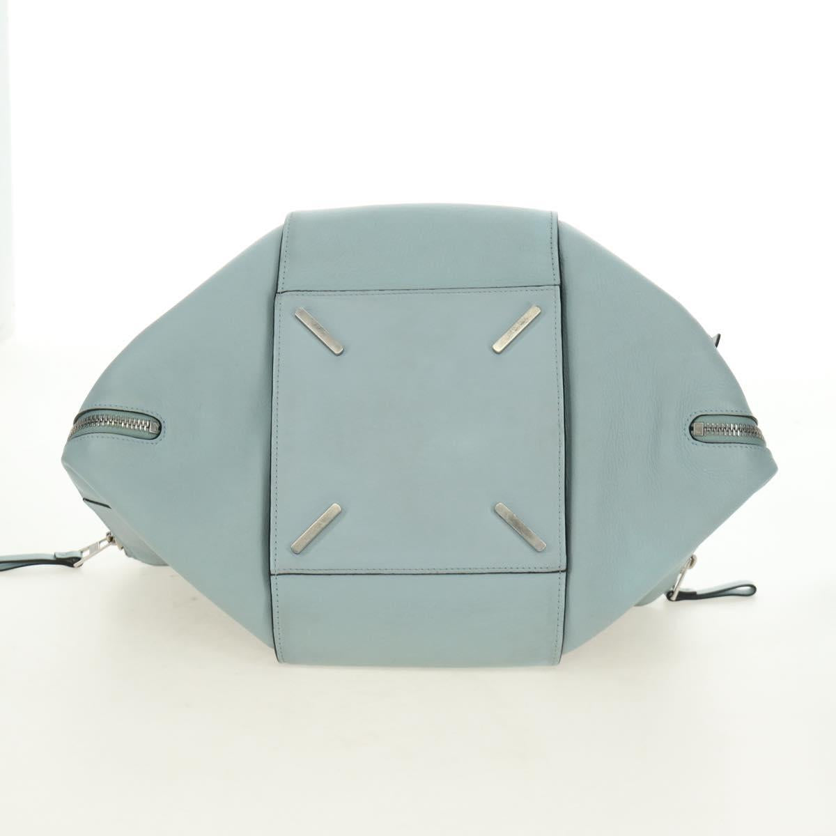LOEWE Hammock Hand Bag Leather 2way Light Blue Silver Auth 190453A image 5
