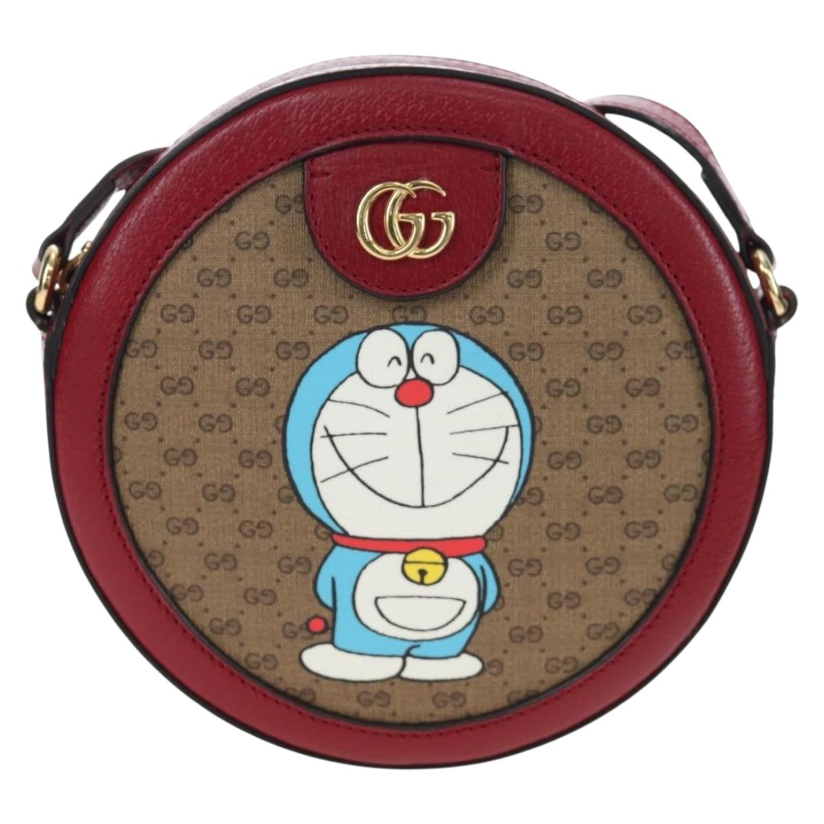 GUCCI Doraemon Micro GG Supreme Bag PVC Leather Beige 625216 Auth ka5138M image 2