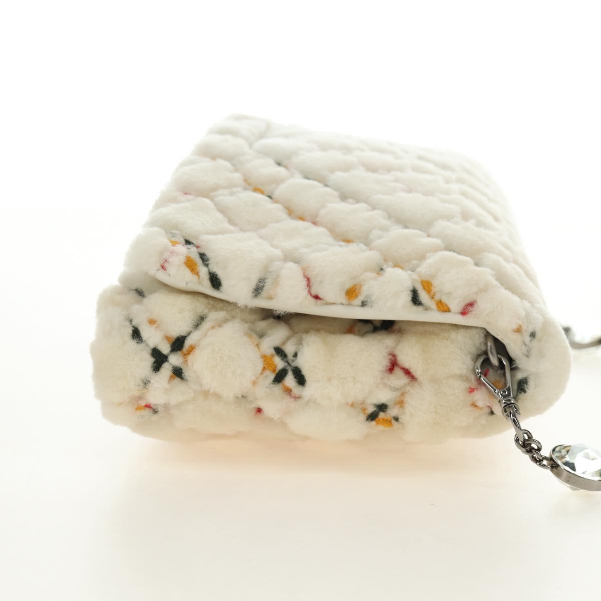 Miu Miu Chain Shoulder Bag Fur White Silver Auth 190605M image 5