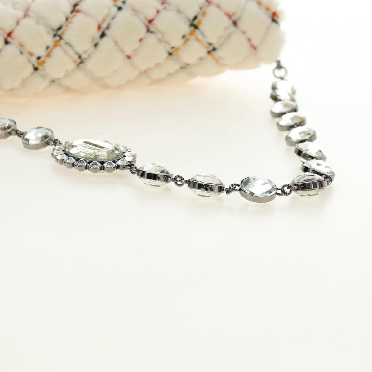 Miu Miu Chain Shoulder Bag Fur White Silver Auth 190605M image 7
