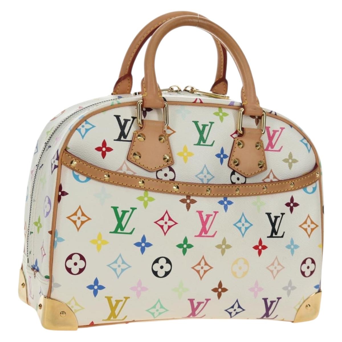 LOUIS VUITTON Monogram Multicolor Trouville Hand Bag White M92663 Auth BA13774V