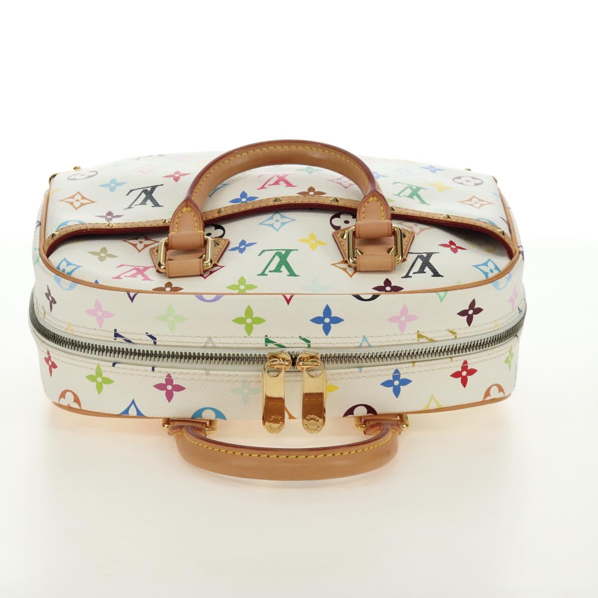 LOUIS VUITTON Monogram Multicolor Trouville Hand Bag White M92663 Auth BA13774V image 6