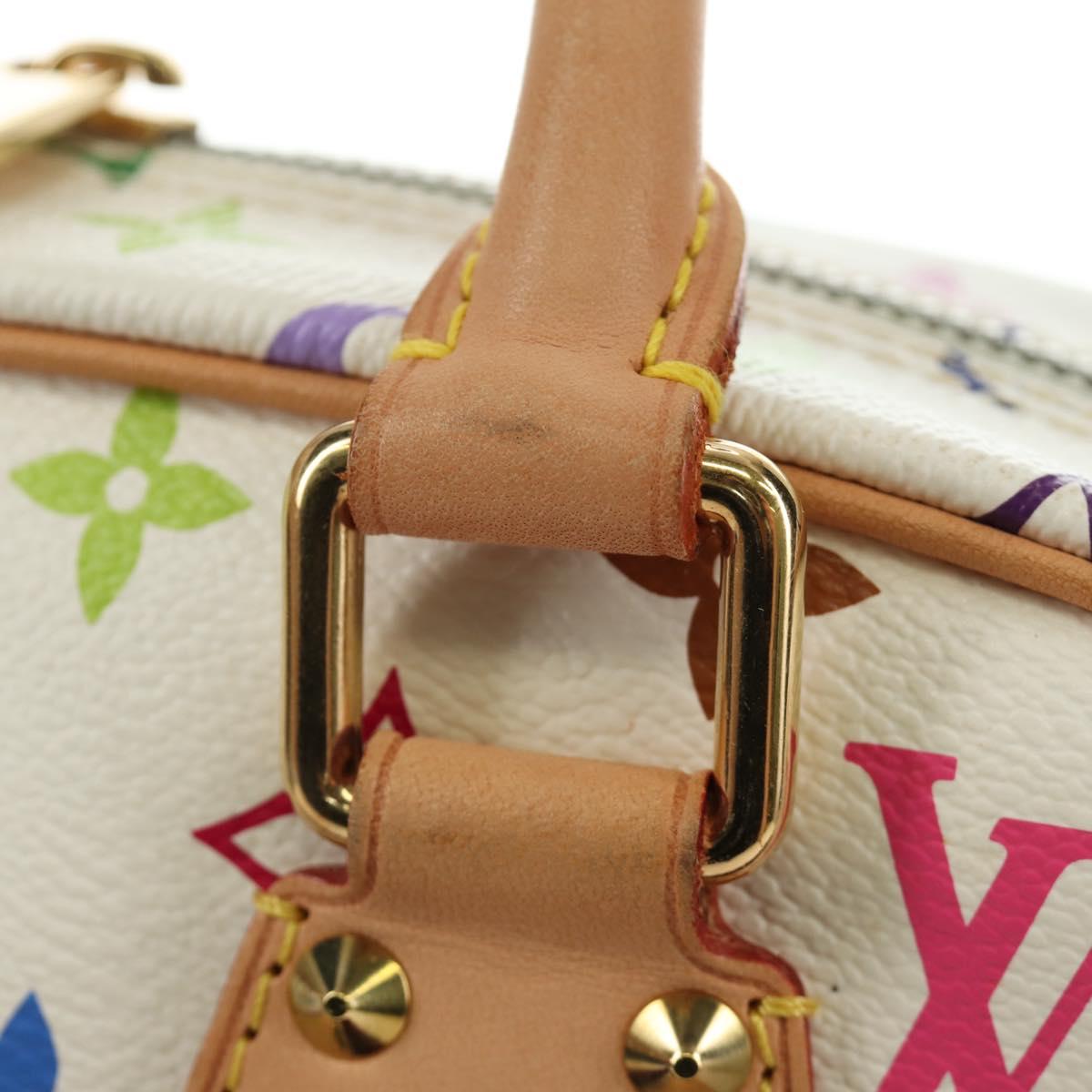LOUIS VUITTON Monogram Multicolor Trouville Hand Bag White M92663 Auth BA13774V image 9