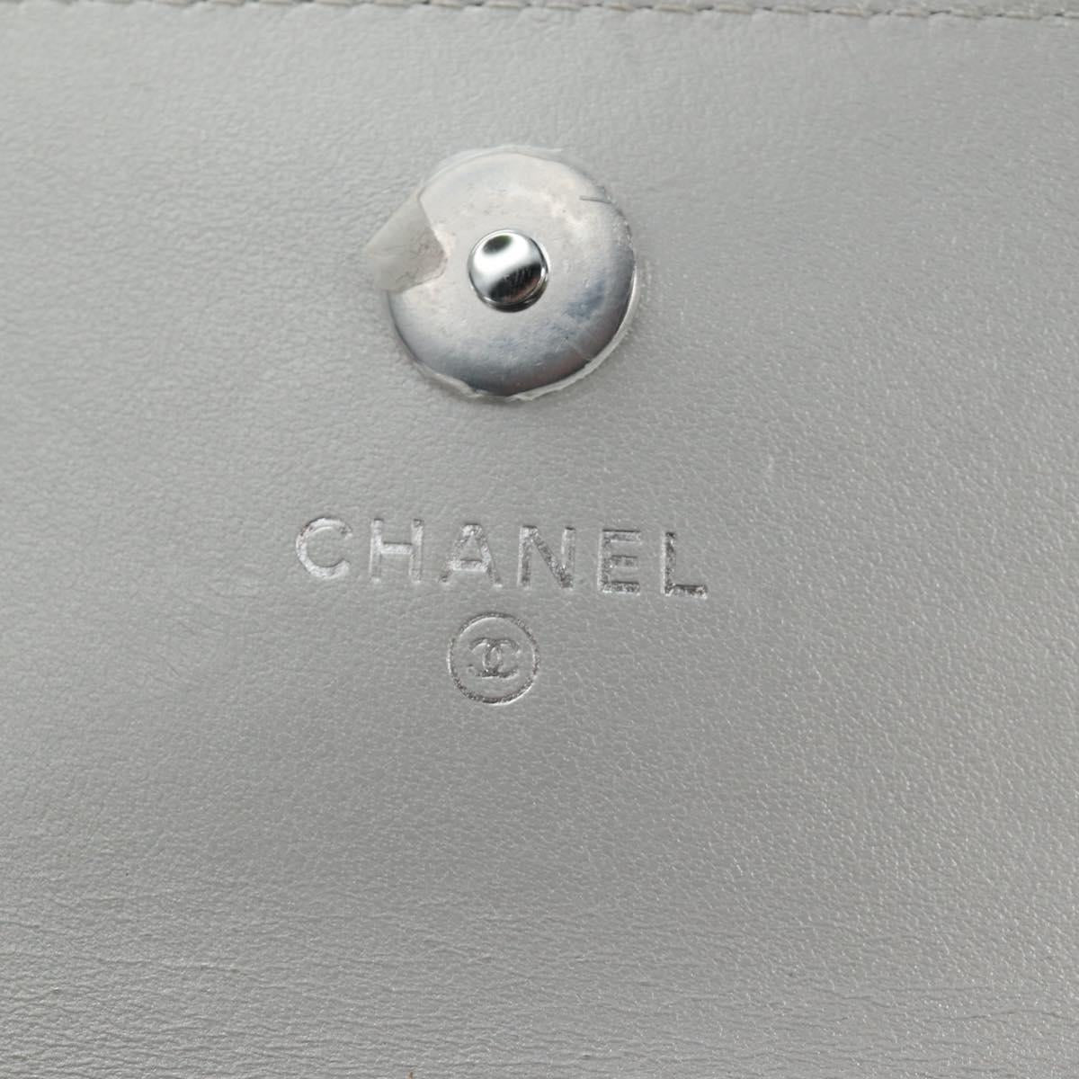 CHANEL Matelasse Chain Shoulder Bag Lamb Skin Silver CC Auth 190674SAM image 10