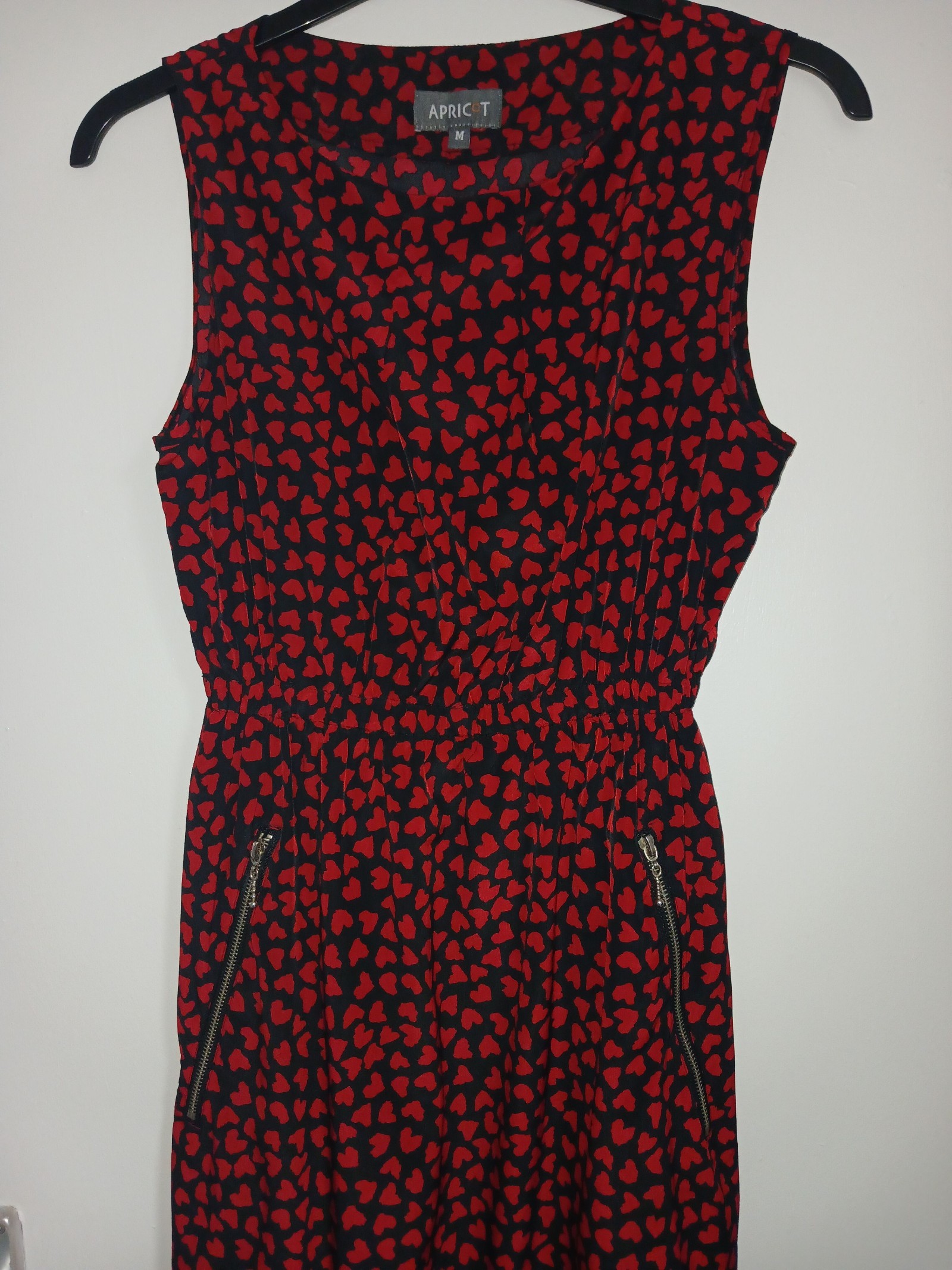 Apricot Women's Red & Black Heart Print Sleeveless Dress Medium image 2