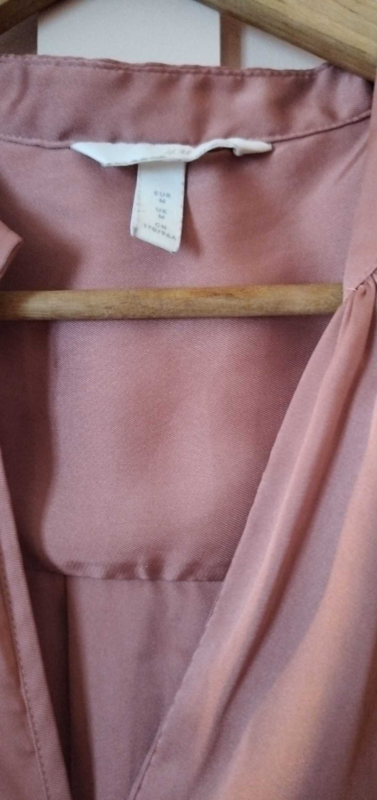 Mango Women's Dusty Pink V-Neck Blouse Medium Long Sleeve image 5