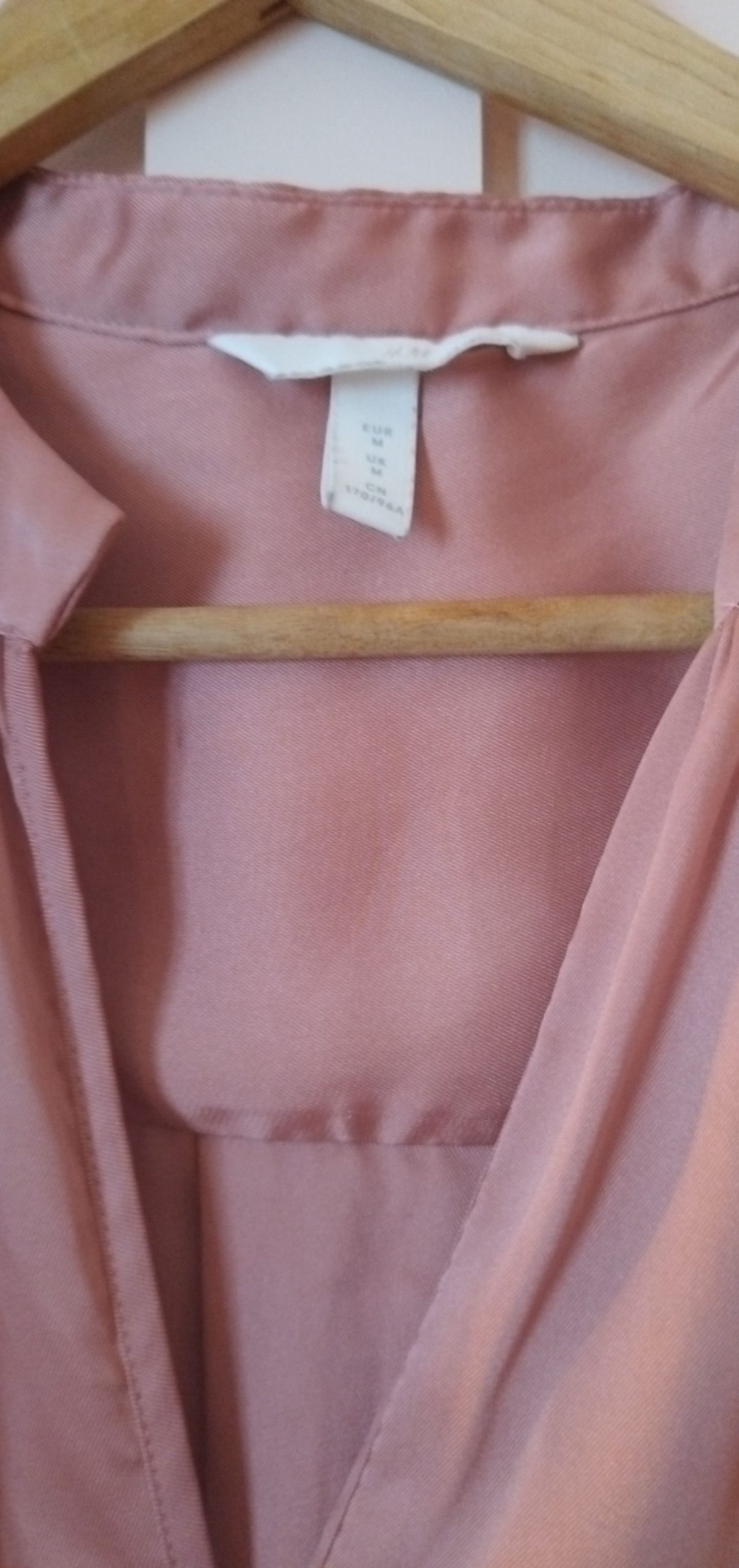 Mango Women's Dusty Pink V-Neck Blouse Medium Long Sleeve image 6
