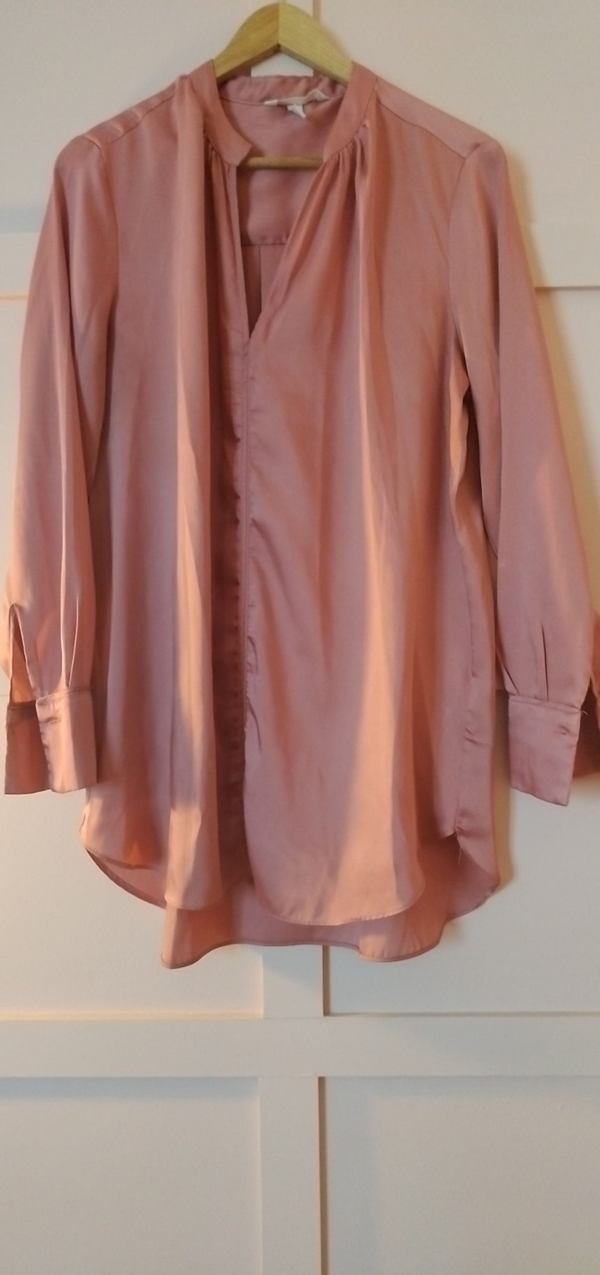 Mango Women's Dusty Pink V-Neck Blouse Medium Long Sleeve image 10