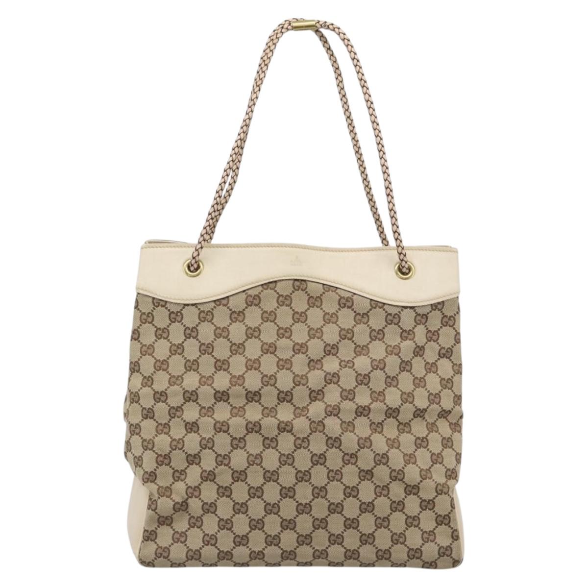 GUCCI GG Canvas Tote Bag Beige Gold 109141 Auth mr2652 image 2