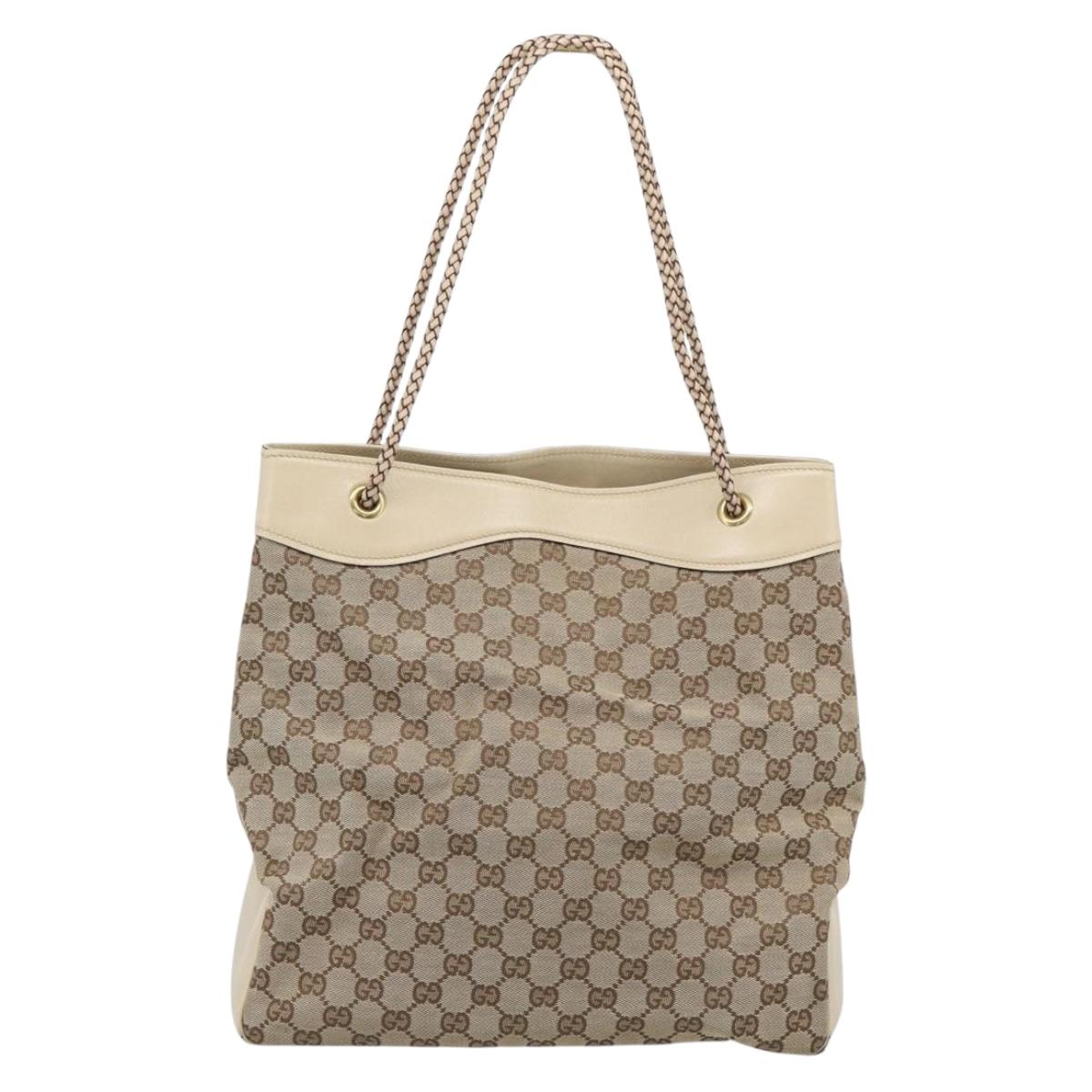 GUCCI GG Canvas Tote Bag Beige Gold 109141 Auth mr2652 image 3