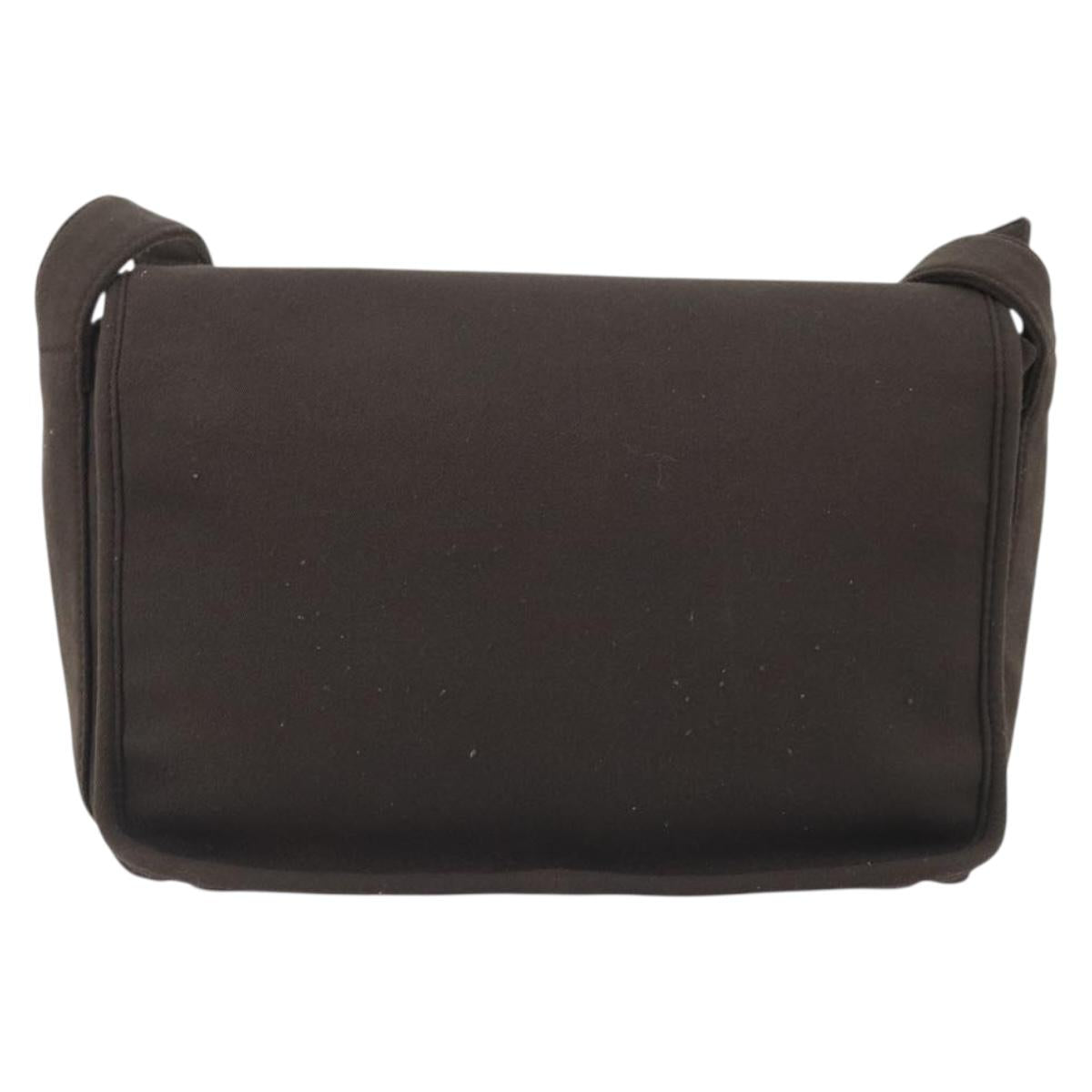 Miu Miu Shoulder Bag Cotton Jersey Brown Silver Auth 191297A image 3