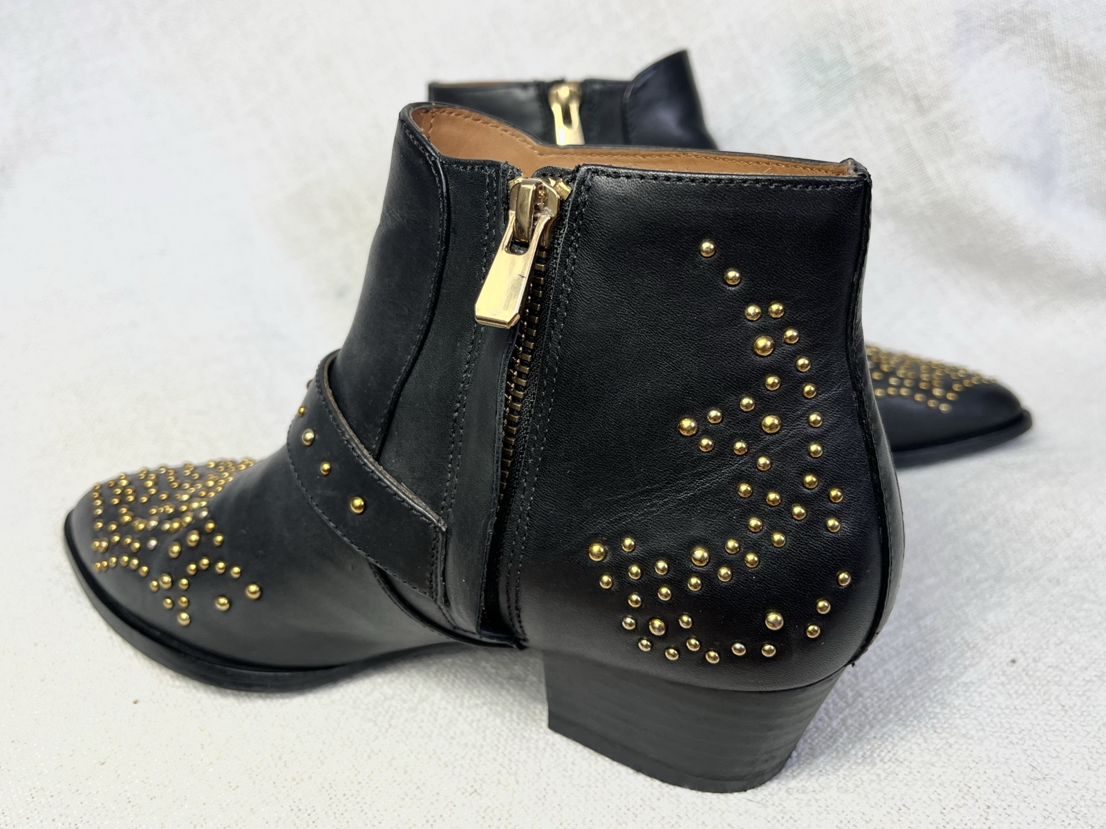 & other storied real Leather biker boots Studded buckle western Cowboy Stiefel 36 image 7
